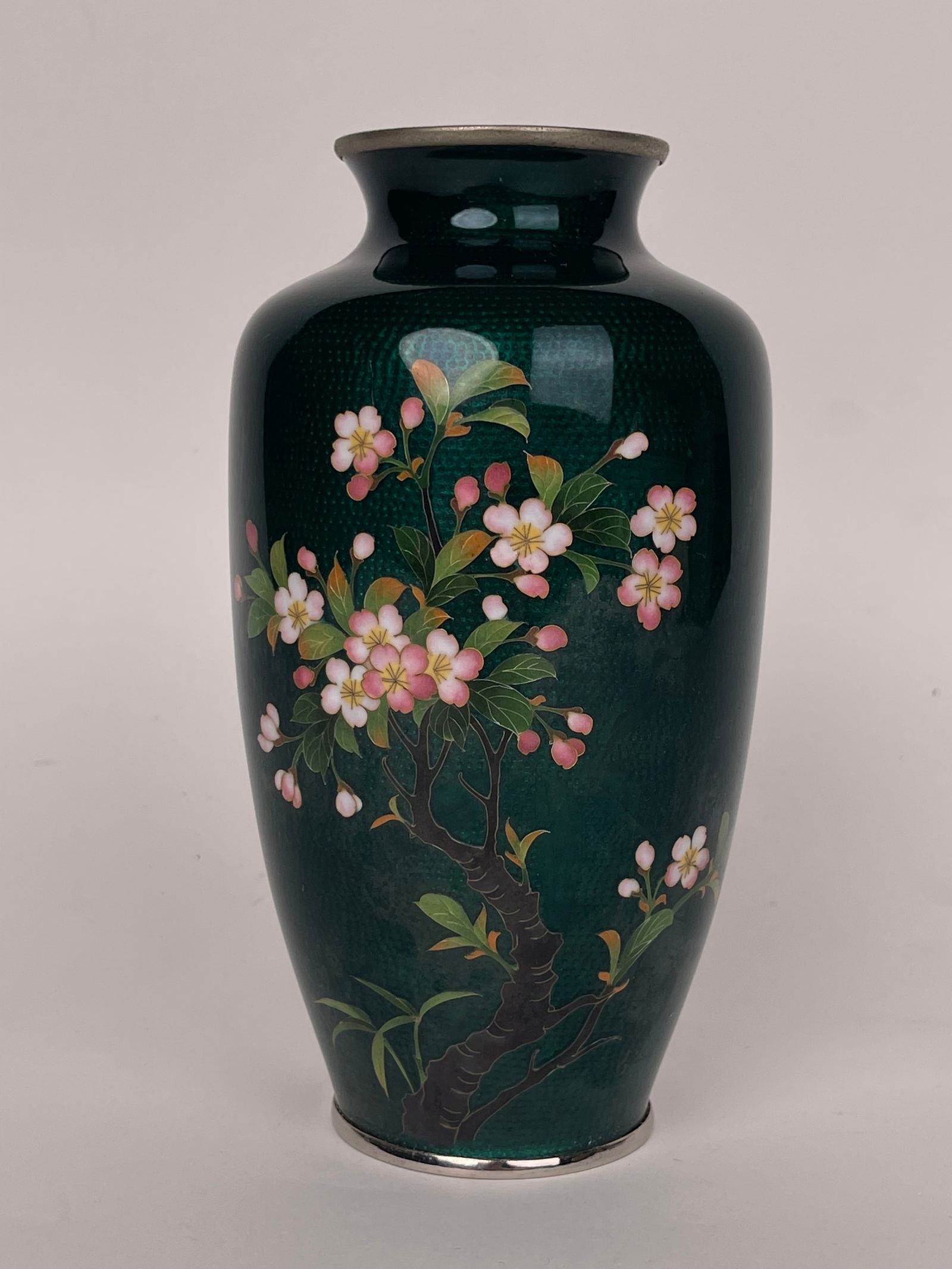 A Japanese Green Ground Enamel Vase (1 of 7)