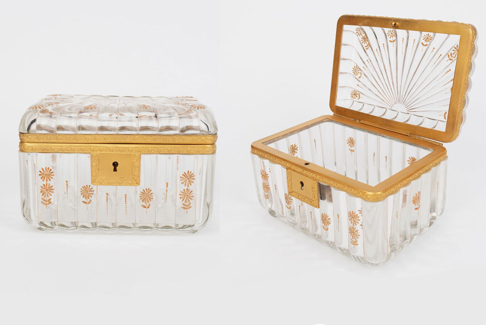 19th Century French Baccarat Gilt Bronze & Crystal Box (1 of 6)