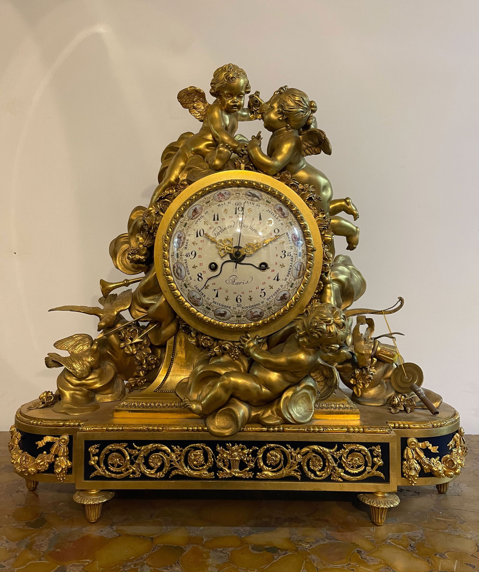 A French Large Gilt Bronze Mantel Clock. By FERDINAND BERTHOUD (1 of 8)