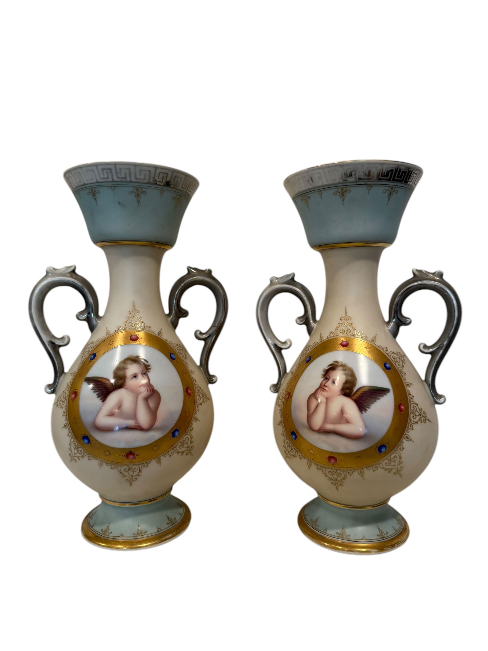19th Century French Sevres Style Hand Painted Porcelain Vases (1 of 8)