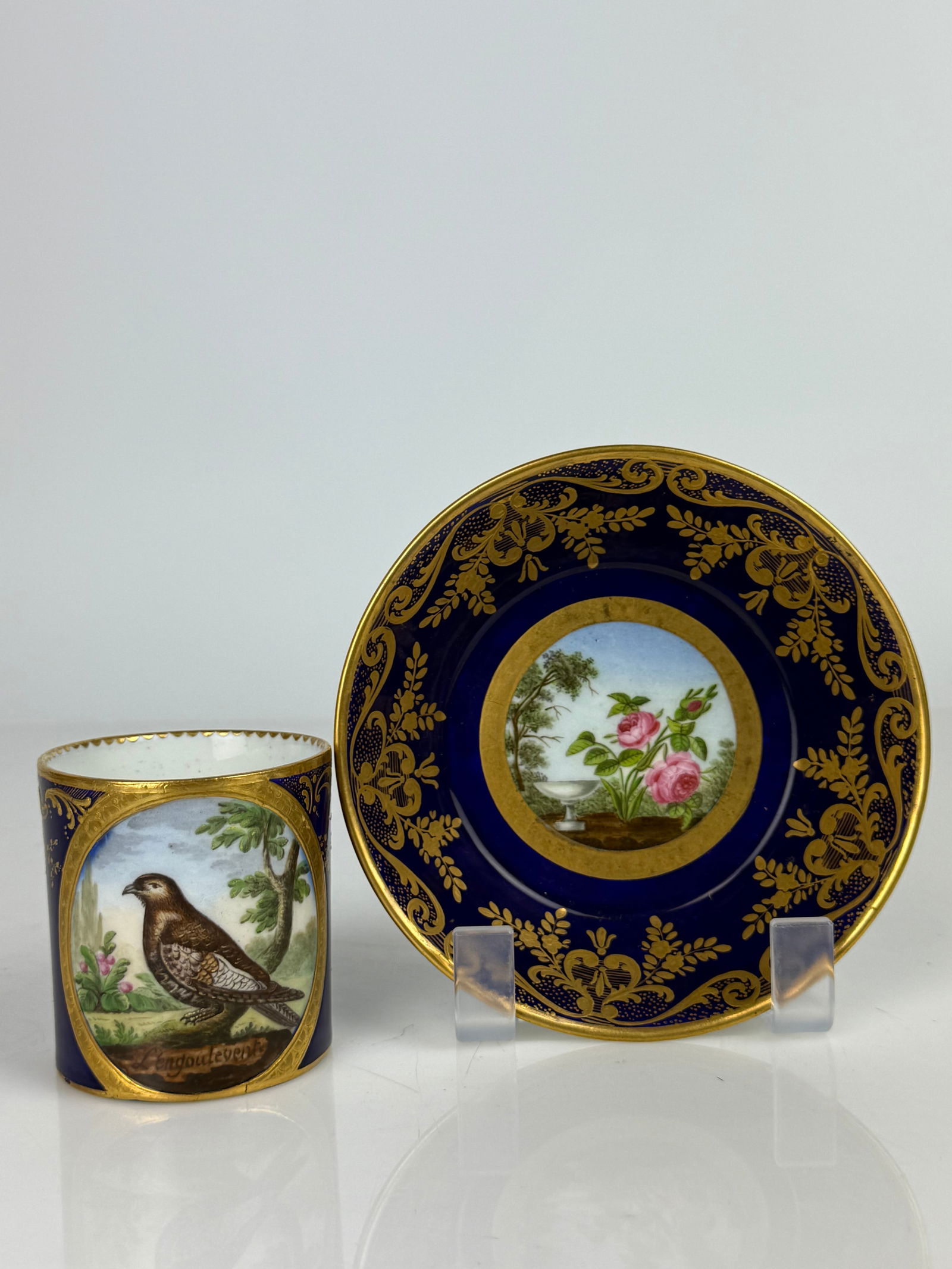 19th Century French Sevres Porcelain Hand Painted Cop & Saucer (1 of 7)