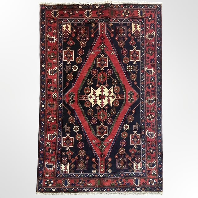 Lilian Hamadan Antique over 70 Years old Hand-Knotted Persian Rug, Made of Wool and Herbal Dyed: Lilian Hamadan Antique over 70 Years old Hand-Knotted Persian Rug, Made of Wool and Herbal Dyed colour