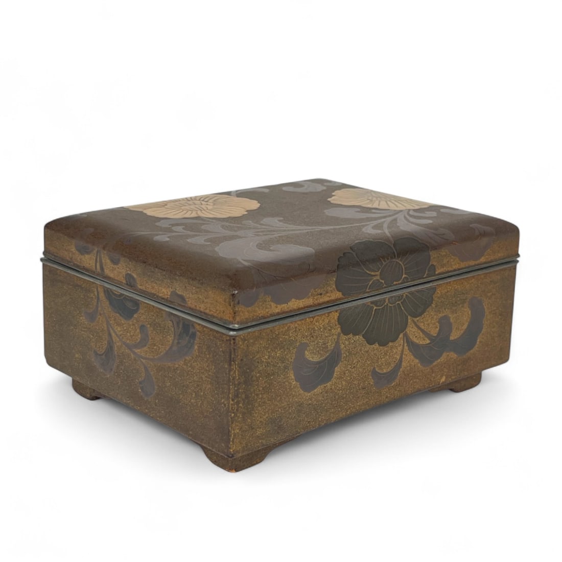 A Meiji Period Silver Mounted Lacquered Box - 2