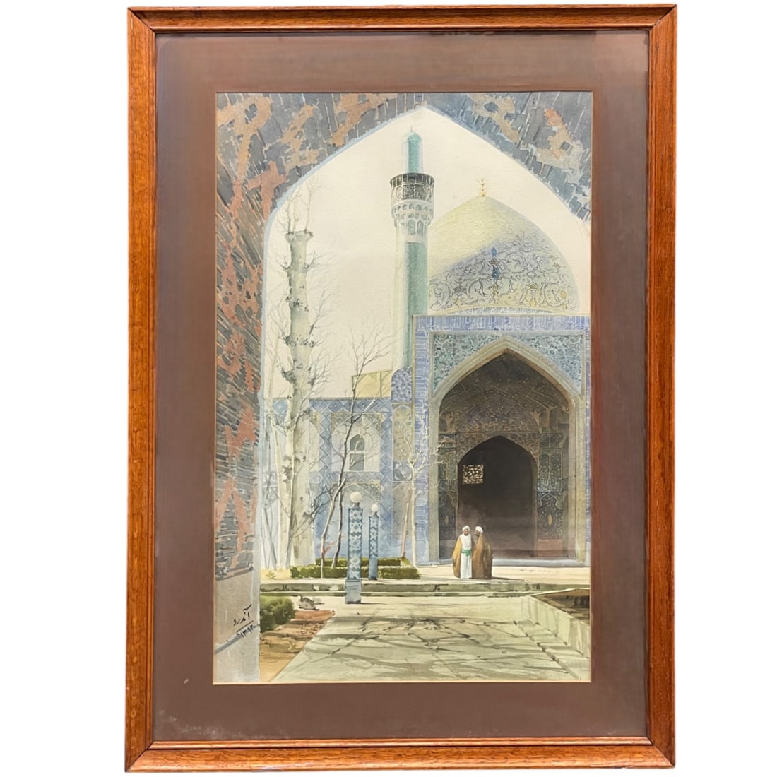 An Iranian Watercolor Painting of a Mosque View By Andro (1 of 10)