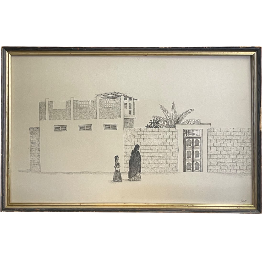 A Lithograph Print on Paper By V. Nath: A Lithograph Print on Paper By V. Nath. Painting: 25" x 16-1/2"