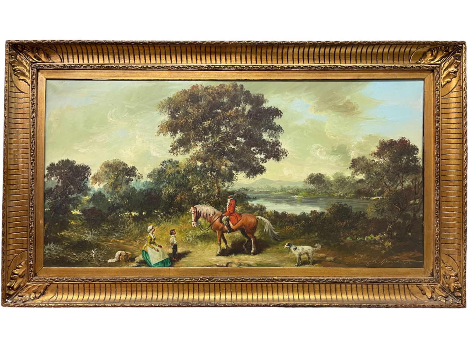 A Big Painting of a Picnic By Miguel Montaner (Spanish, 1917-2017) (1 of 9)