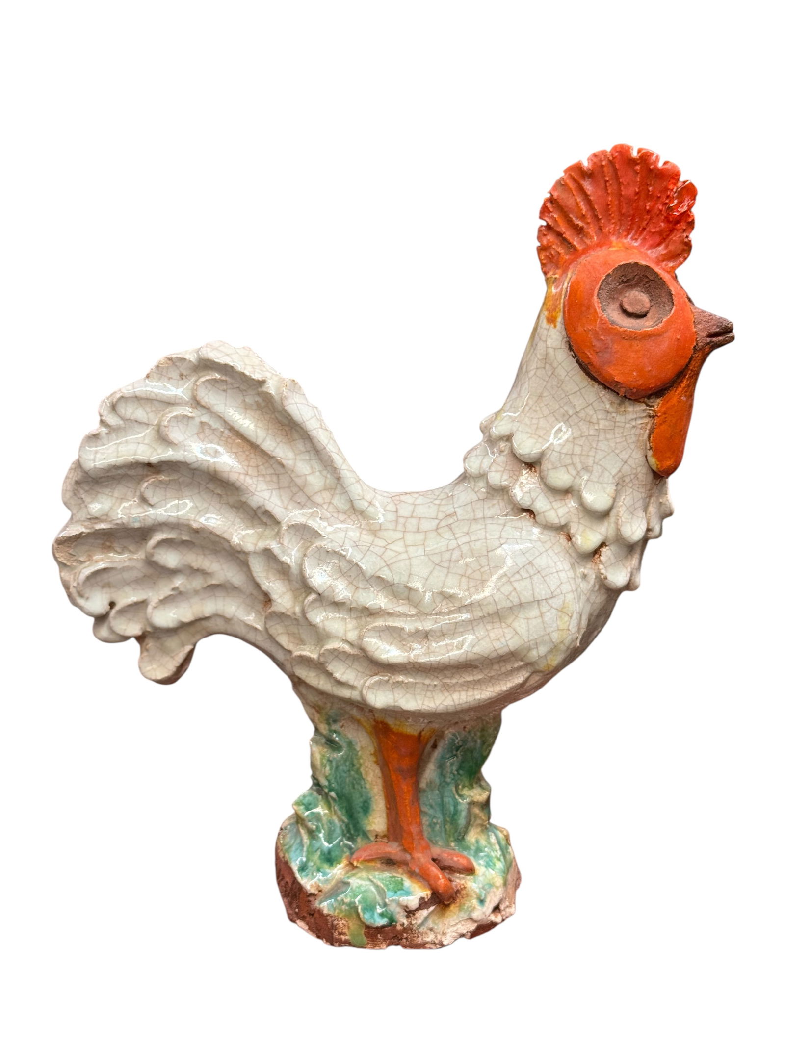 A Rare Art Deco Porcelain Rooster Sculpture by Marjolaine & Luc Lanel (1 of 6)