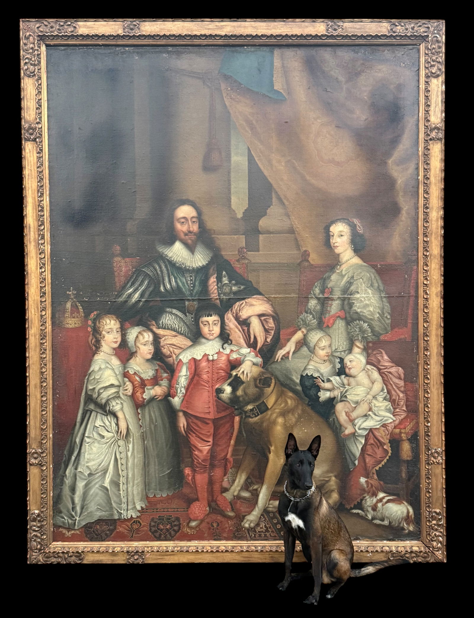Harvey (XVIII) after Sir Anthony van Dyck: Harvey (XVIII) after Sir Anthony van Dyck, imposing full length family portrait of Charles I of England, Queen Henrietta Maria of France and their children Princess Mary, James, Prince Charles, Prince
