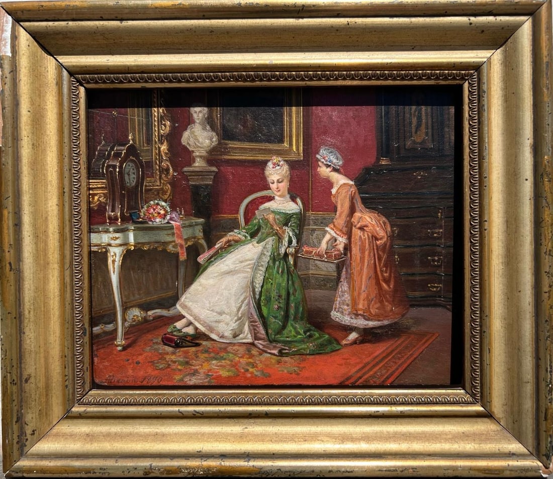 A 19th C. French Oil On Board Painting (1 of 2)