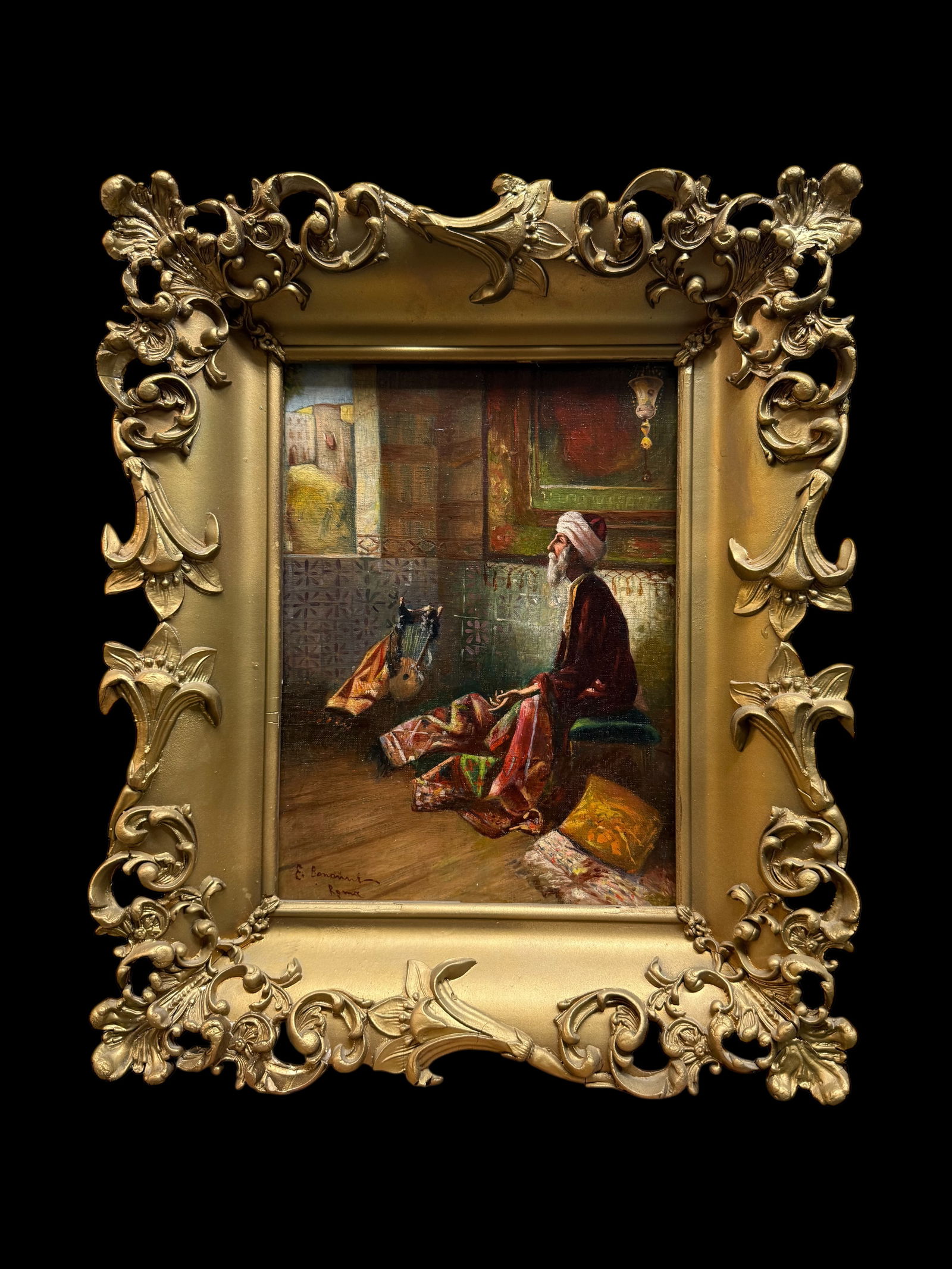 An Arabian Orientalist Oil On Canvas (1 of 7)