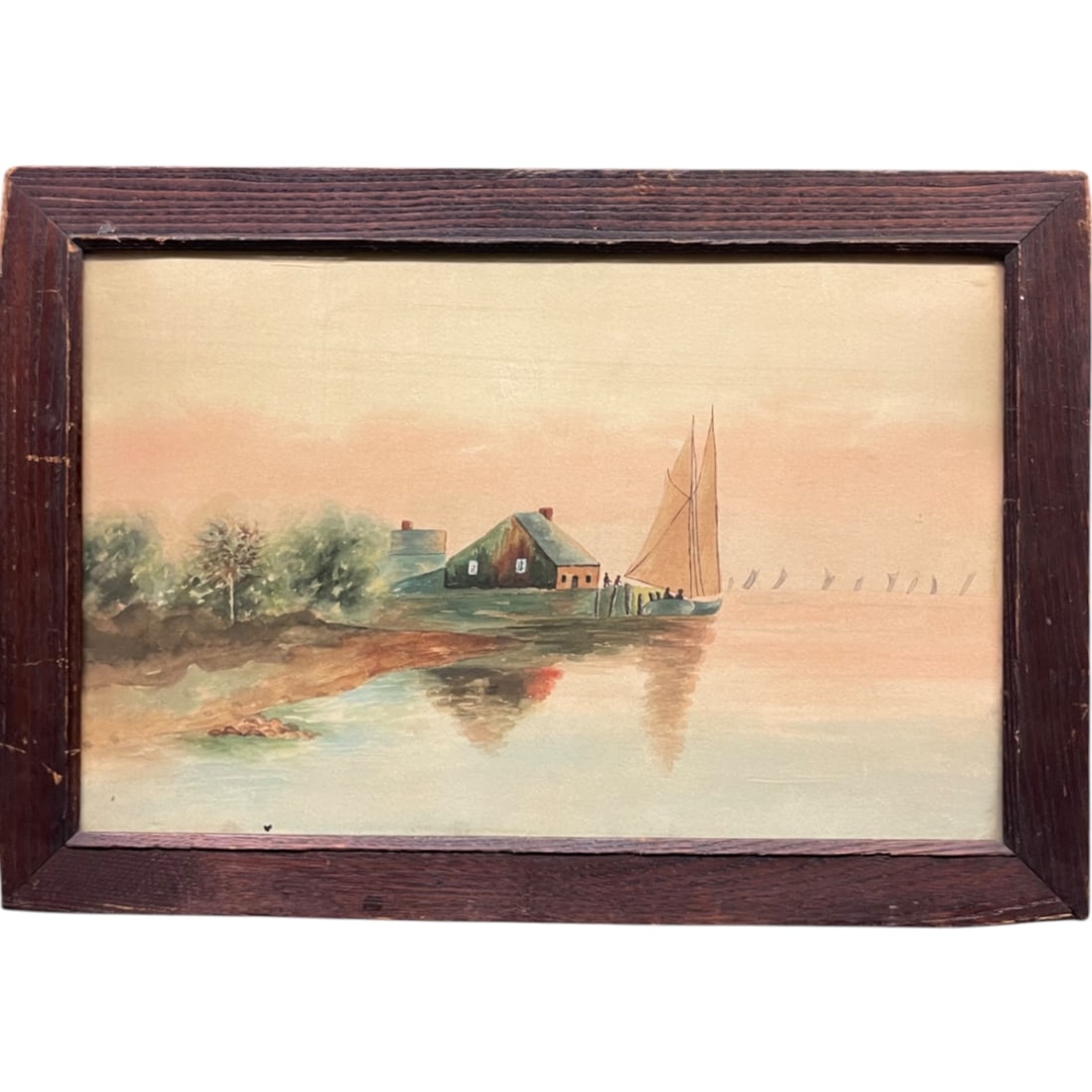 A Watercolor on Paper Lake Painting: A Watercolor on Paper Lake Painting. Frame: 24-1/2” x 17”