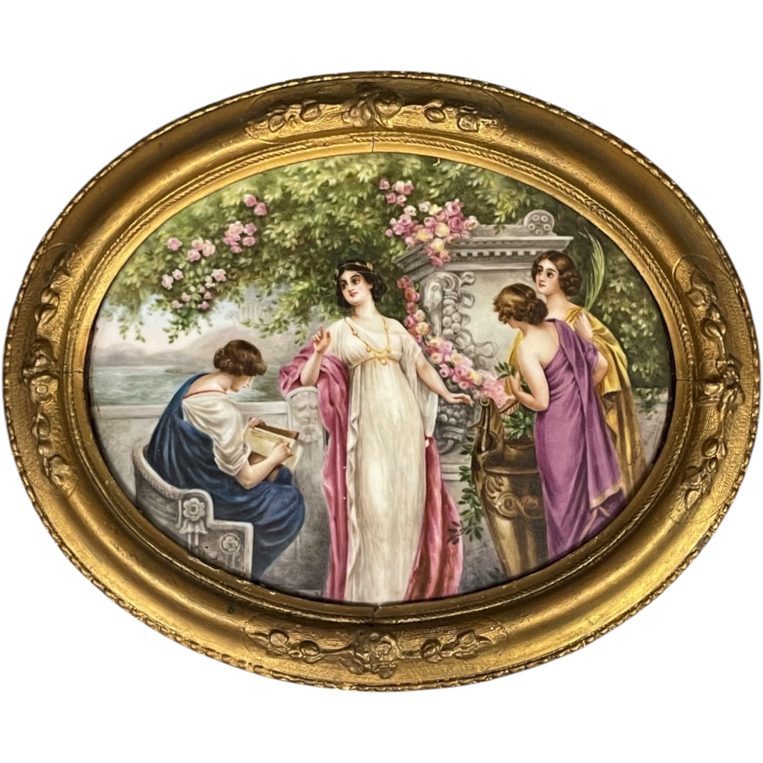 Sevres Porcelain Painting of a Group Set in a Ornate Frame (1 of 9)