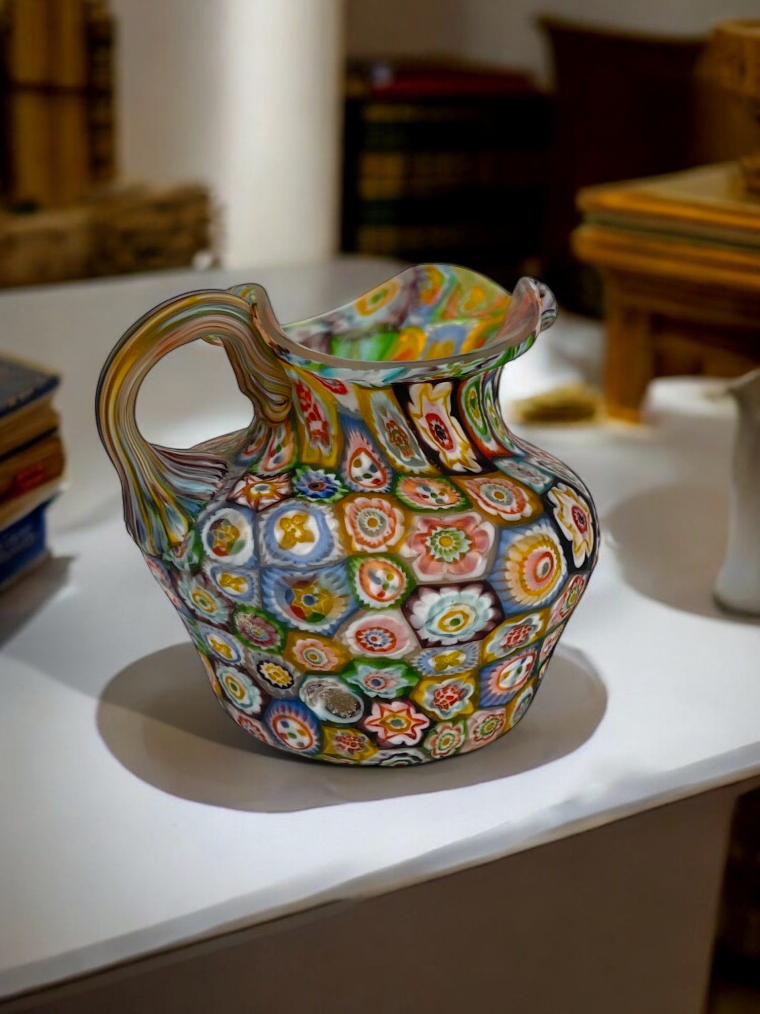 An Italian Millefiori Miniature Glass Pitcher (1 of 7)