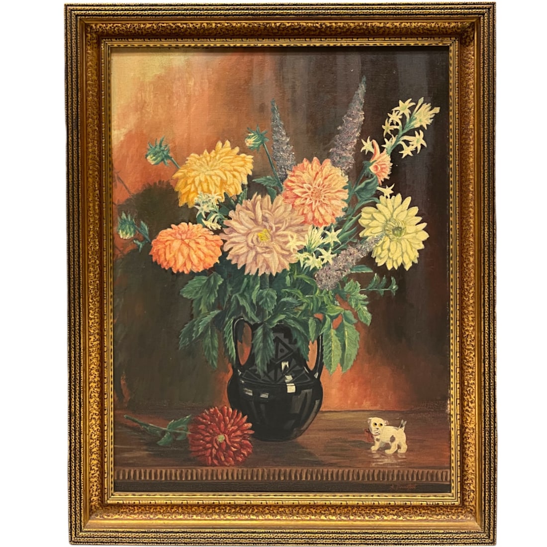 Oil on Canvas Painting Still Life Bouquet Painting: Oil on Canvas Painting Still Life Bouquet Painting. 27-1/2" x 21-1/2"