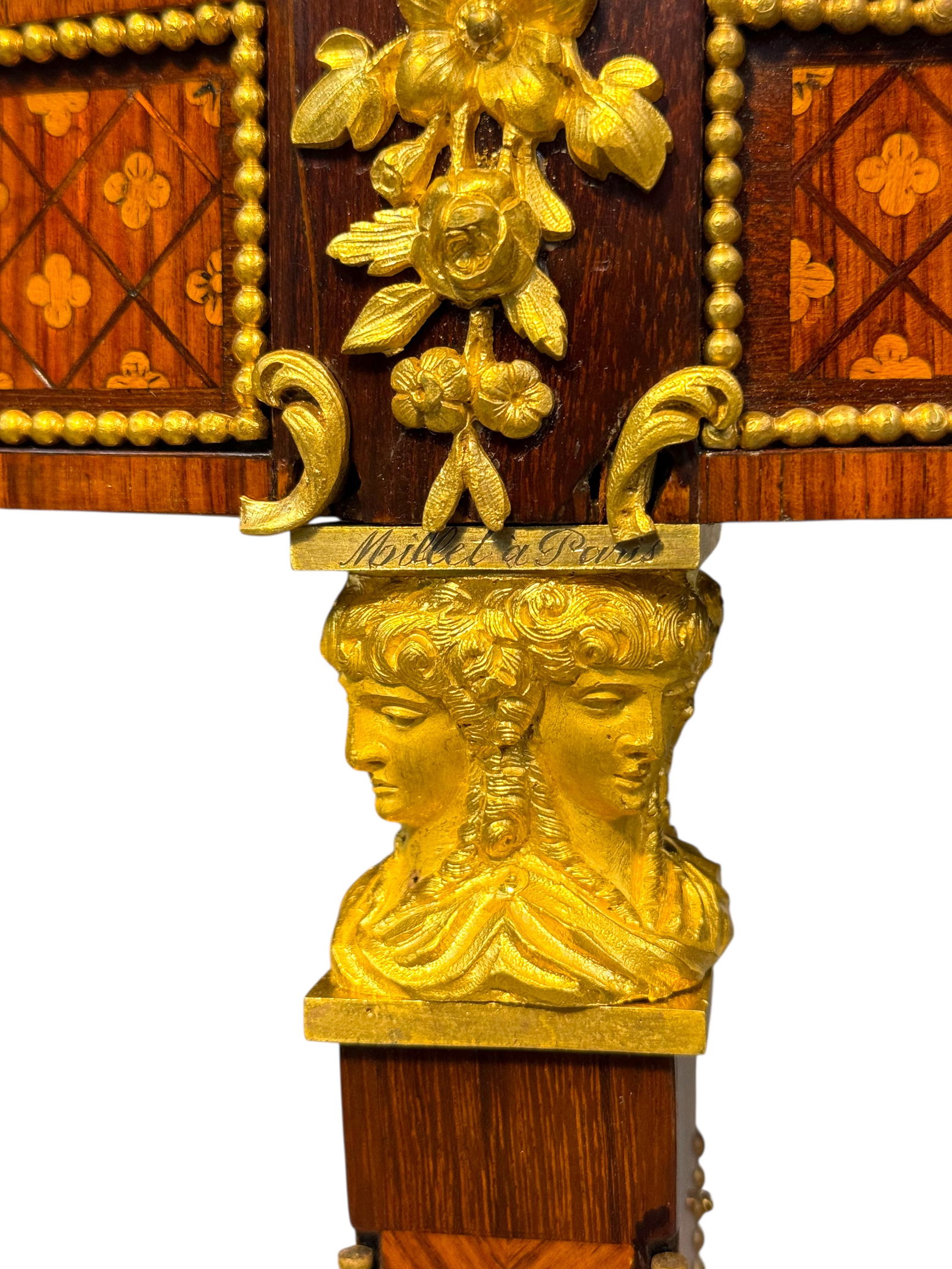 An Exceptional Ormolu & Porcelain mounted table by Maison Millet - 10