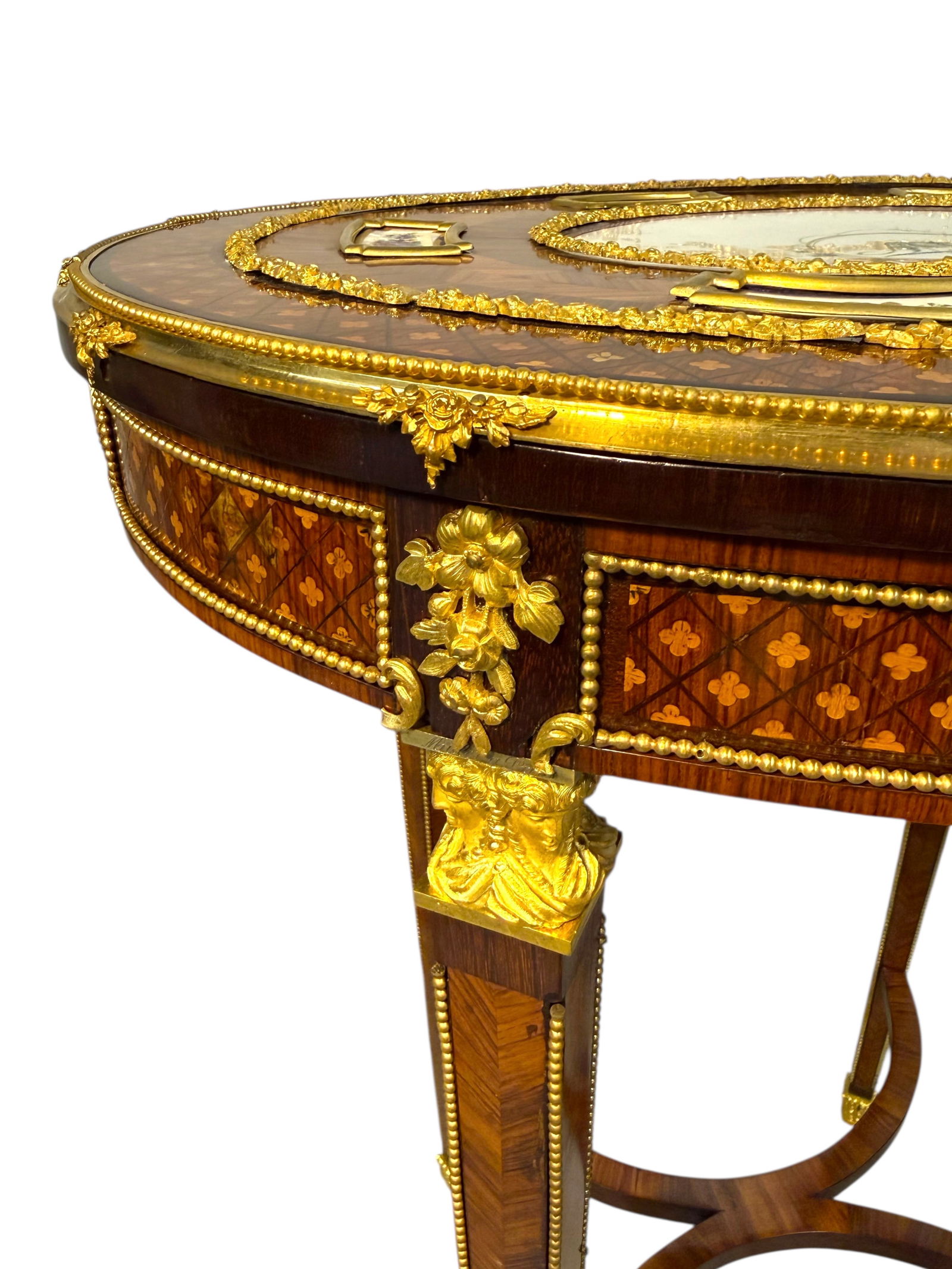 An Exceptional Ormolu & Porcelain mounted table by Maison Millet - 7