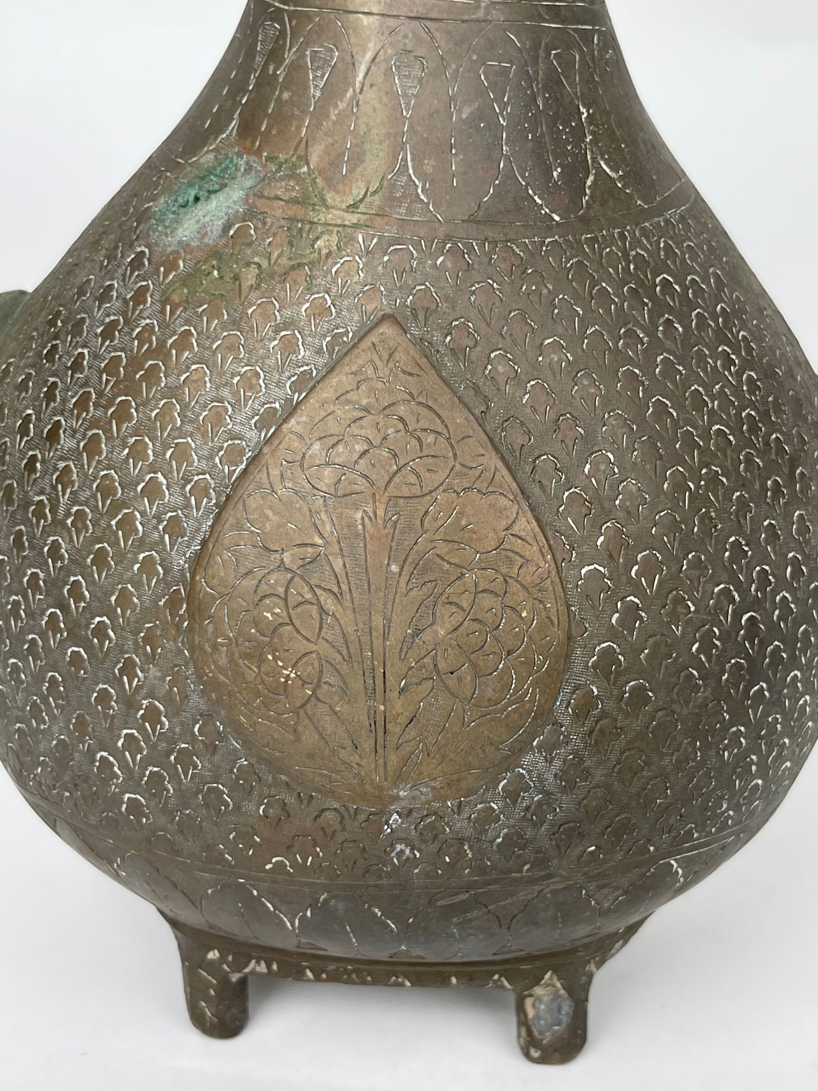 A Persian Hand Engraved Brass Pitcher - 4