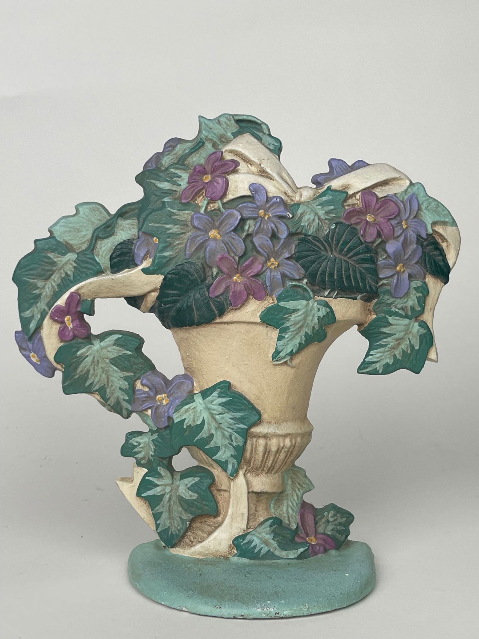 A Bouquet of Flowers in a Vase Cast Iron Doorstop (1 of 4)