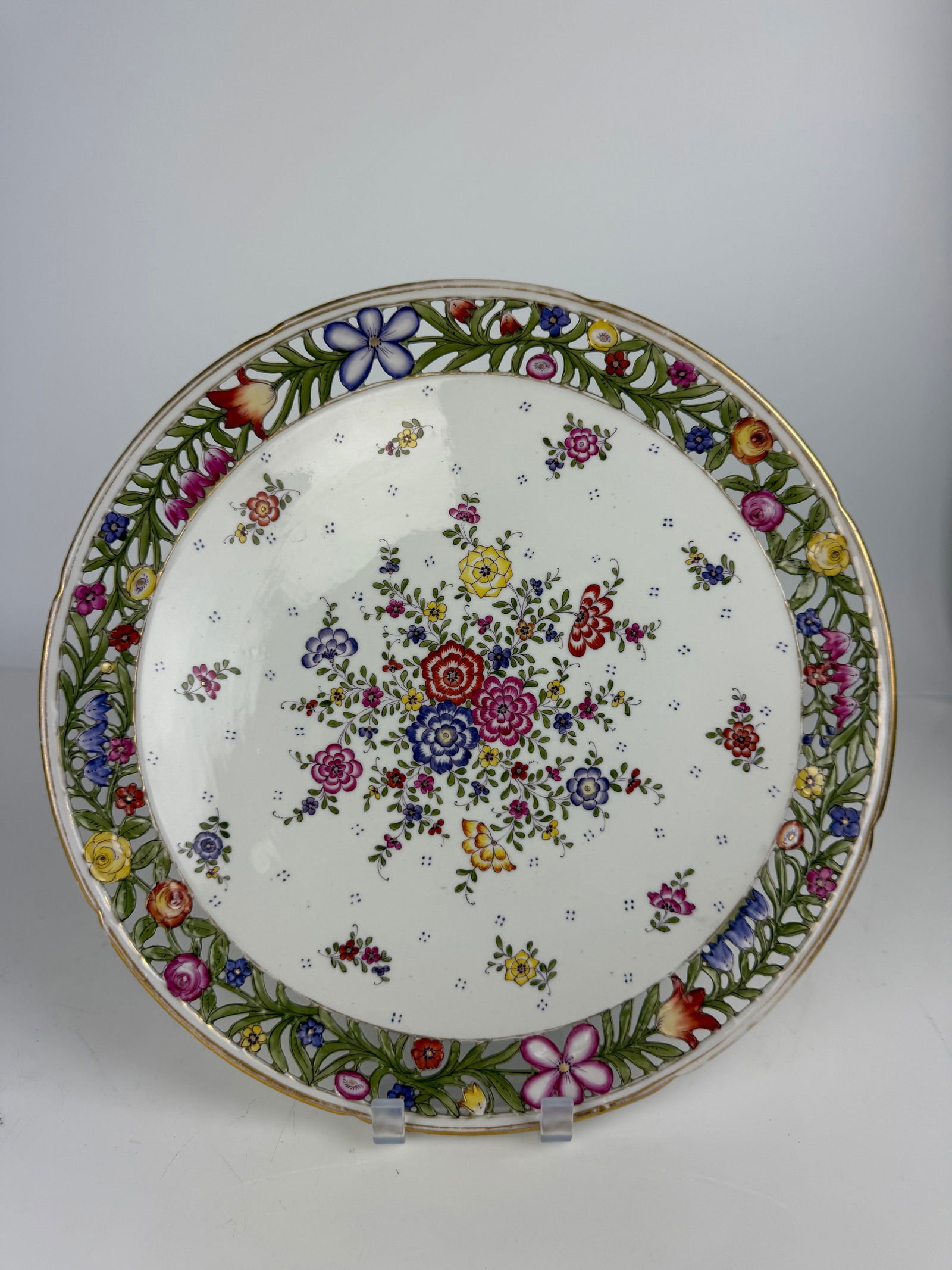 19th Century German KPM Style Hand Painted Porcelain Serving Dish (1 of 8)