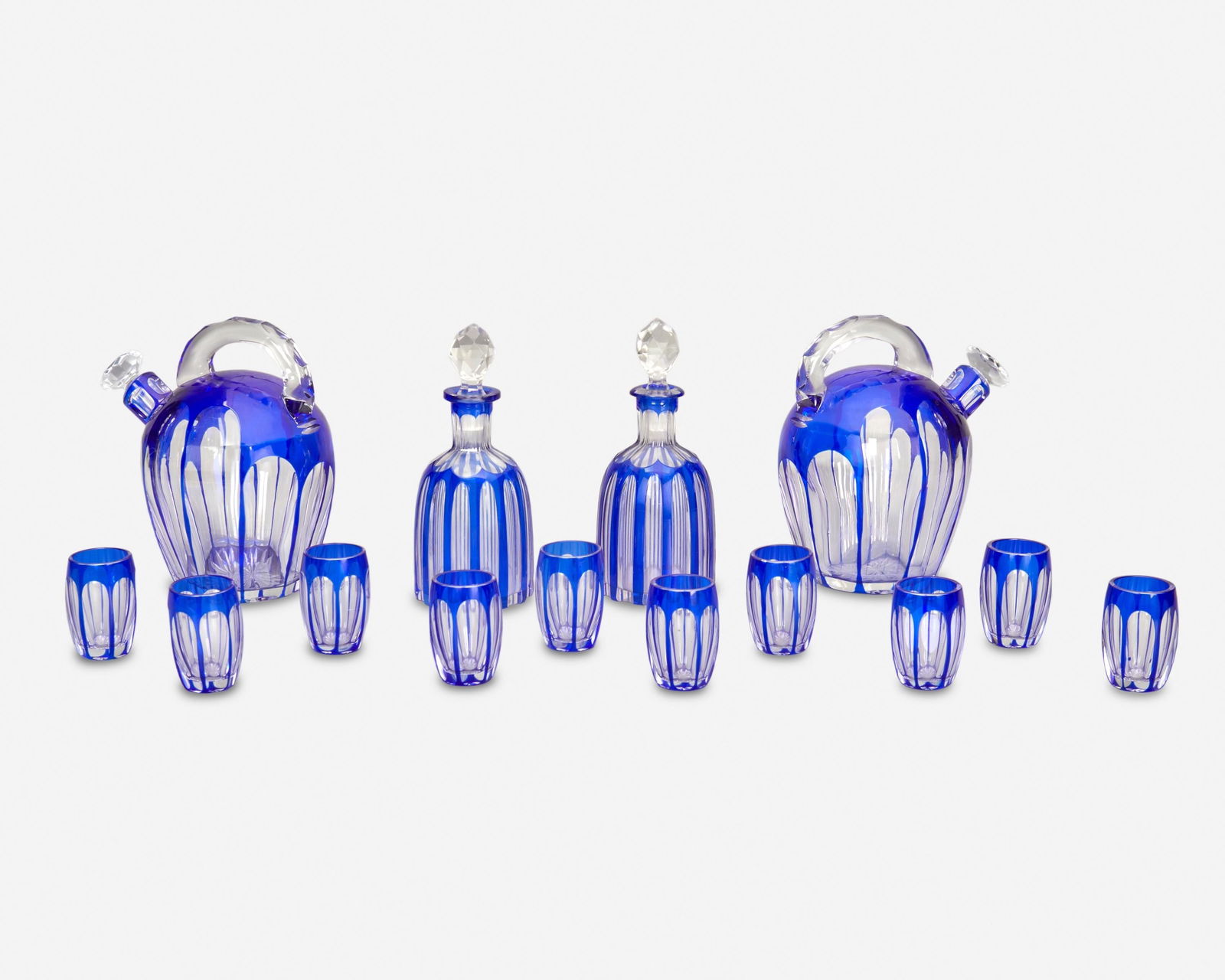 An Art Deco Bohemian Cut Glass Aperitif Set (1 of 3)