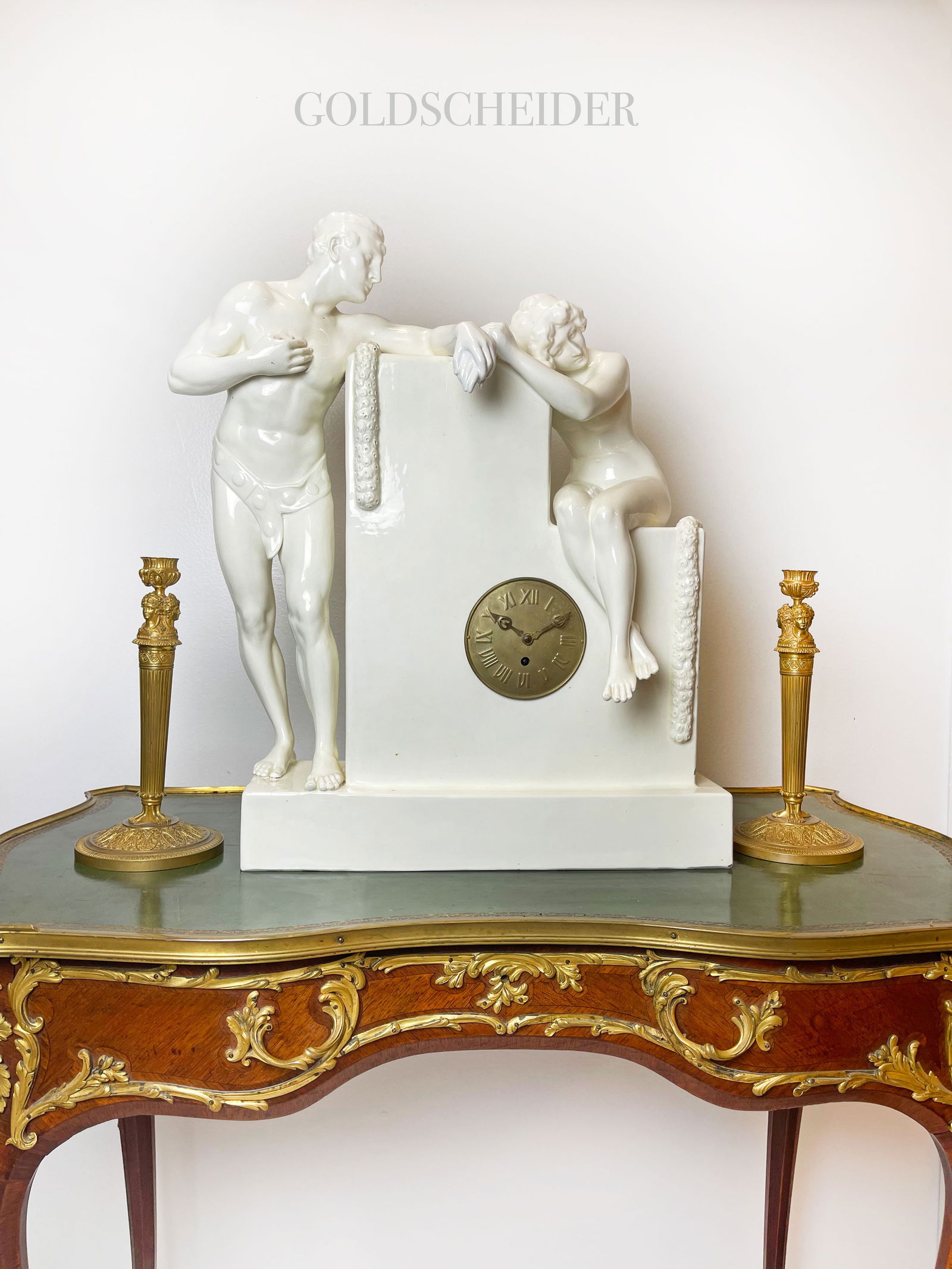 Very Large Art Nouveau Goldscheider Figural Clock (1 of 8)