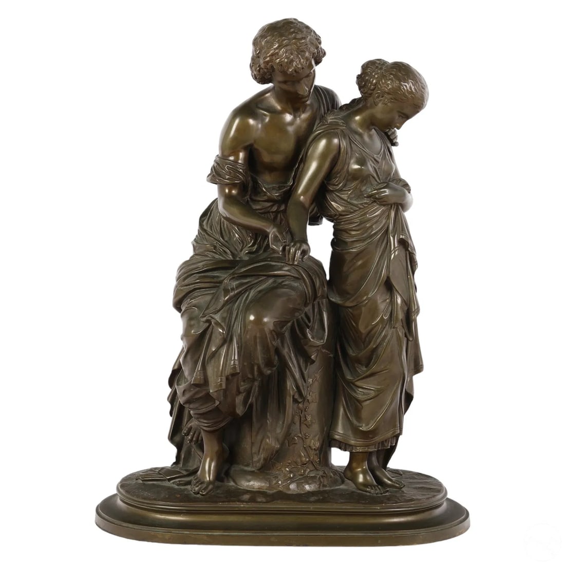Mathurin Moreau Eurydice & Orpheus Bronze Statue - 2