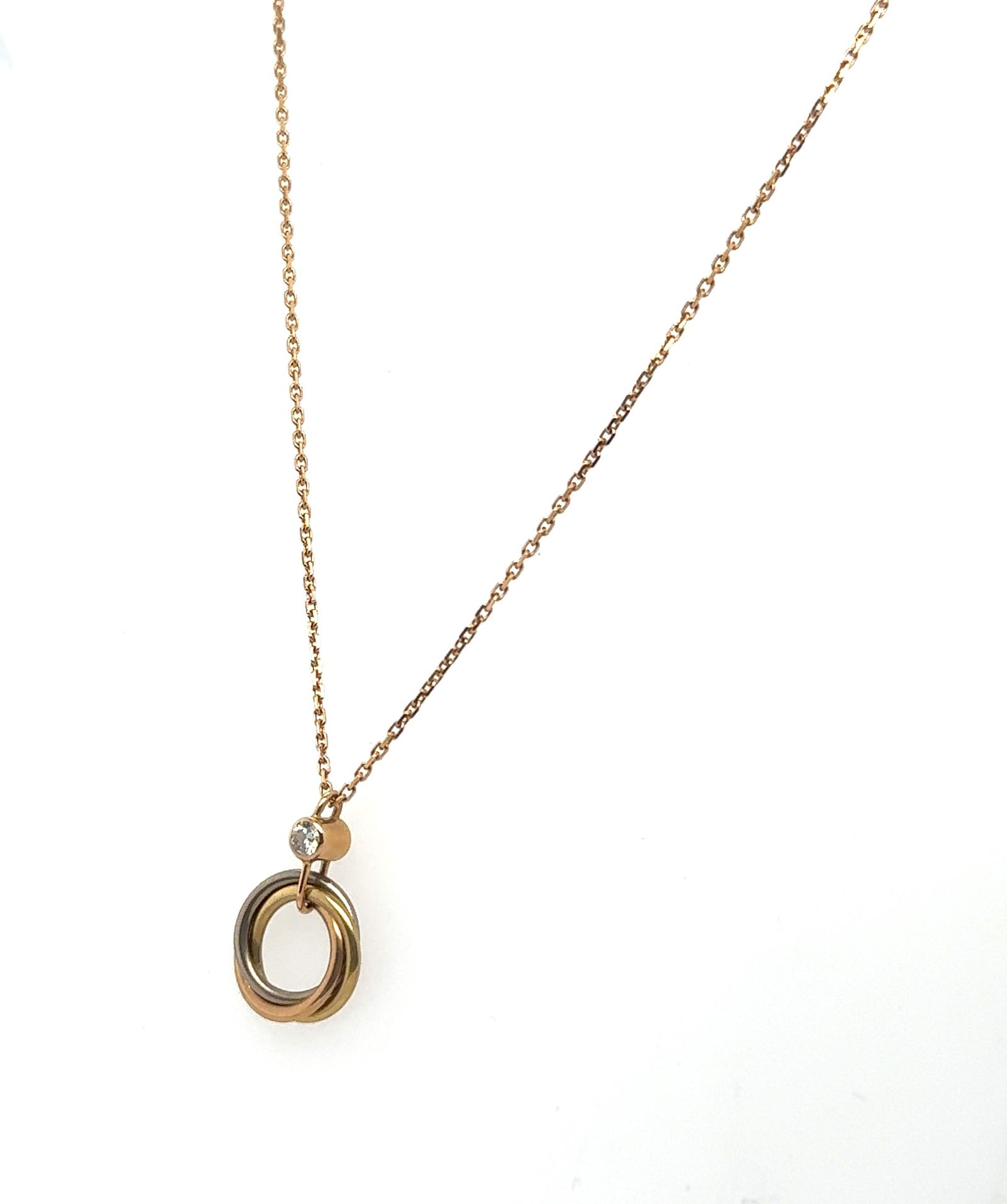 Cartier Trinity 18k Yellow Gold Triple Color Necklace (1 of 8)