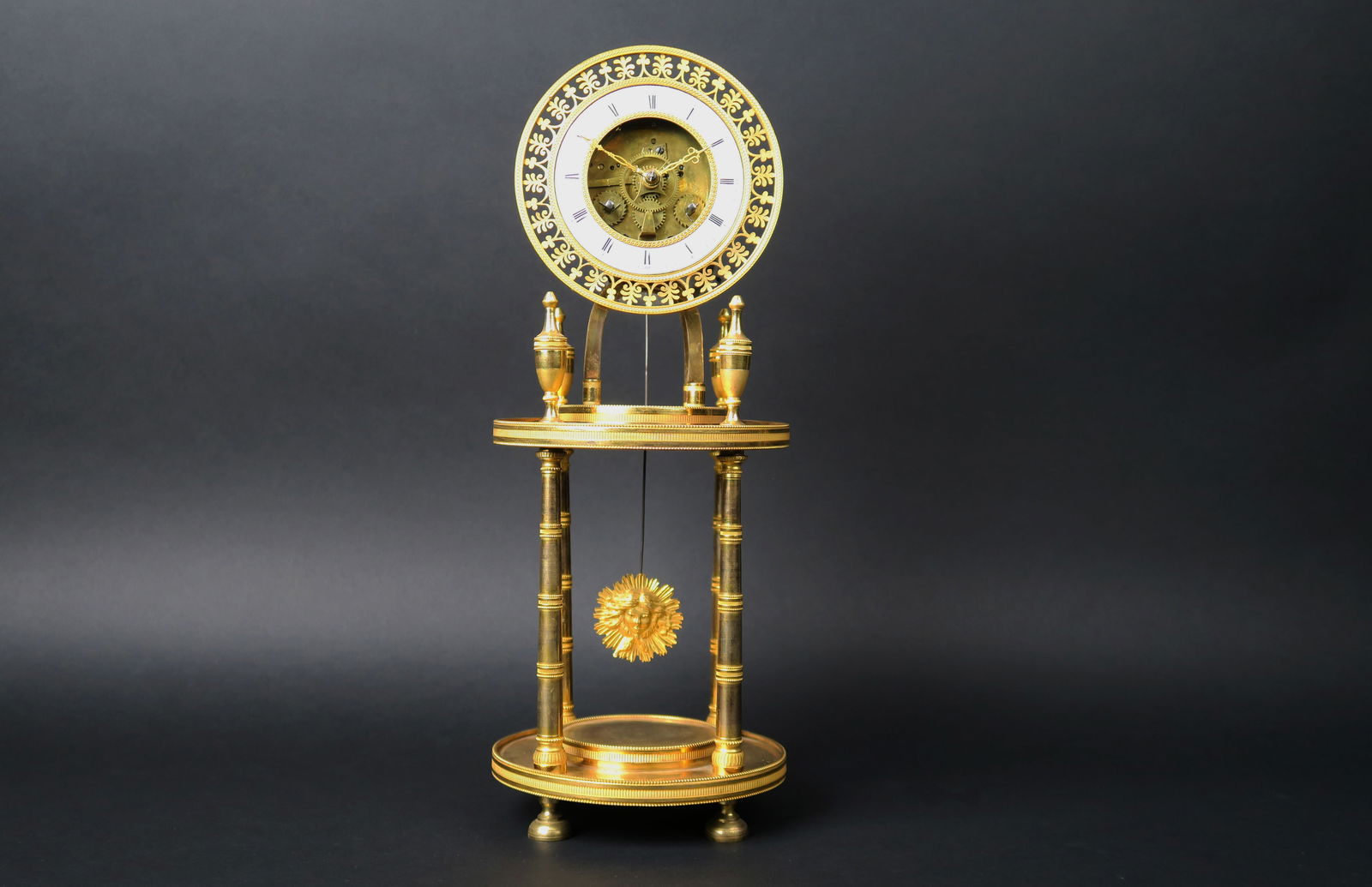 French Empire Gilt Bronze Mantel Clock. Circa 1810. (1 of 7)