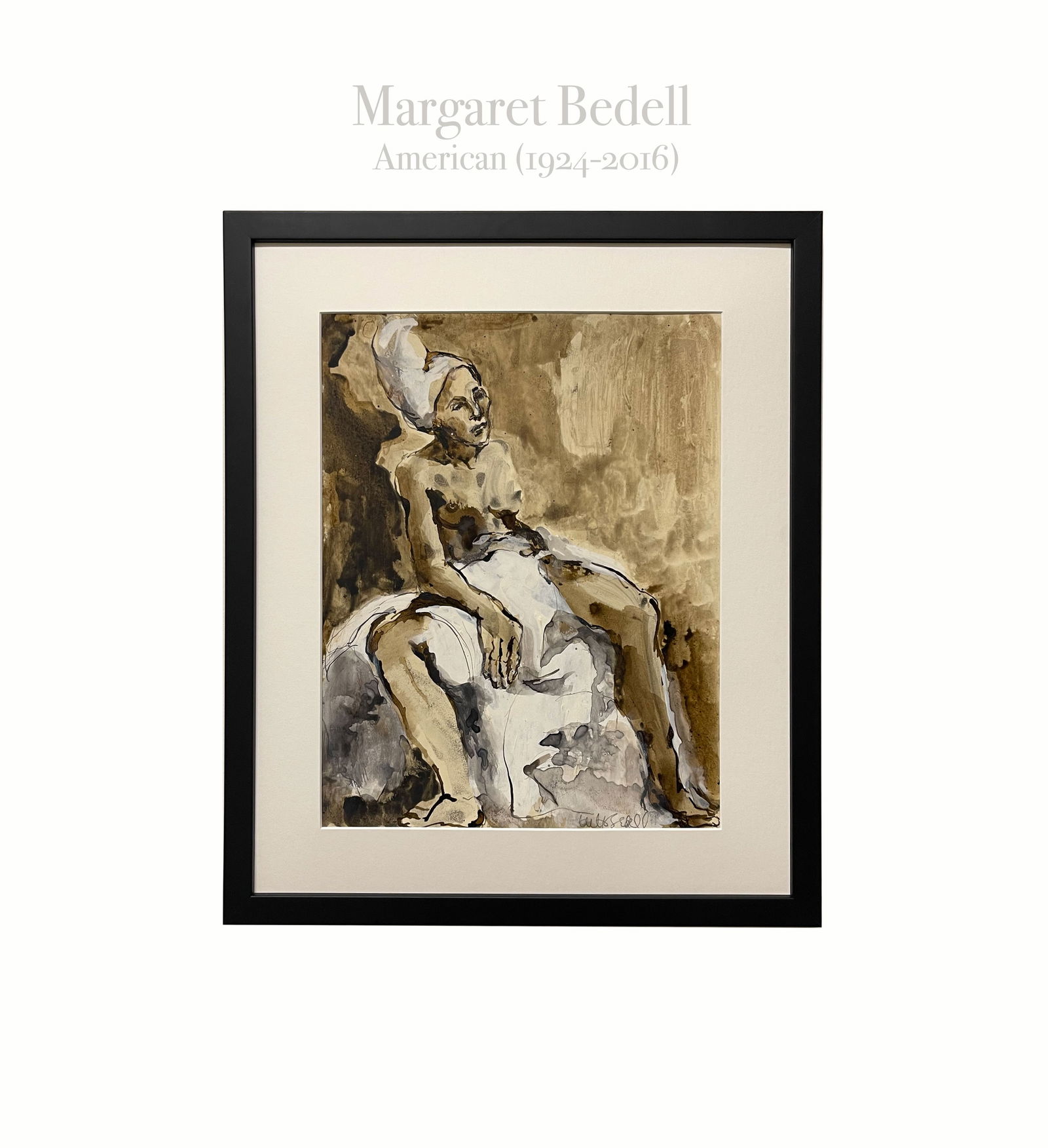 Margaret Bedell (1924-2016): Margaret Bedell (1924-2016). Watercolor. Signed By the artist.Corona Del Mar, Circa 1970. Frame: 19"X16".Margaret Bedell (1924-2016) was both a printmaker and painter in her lifetime. A highly celebra