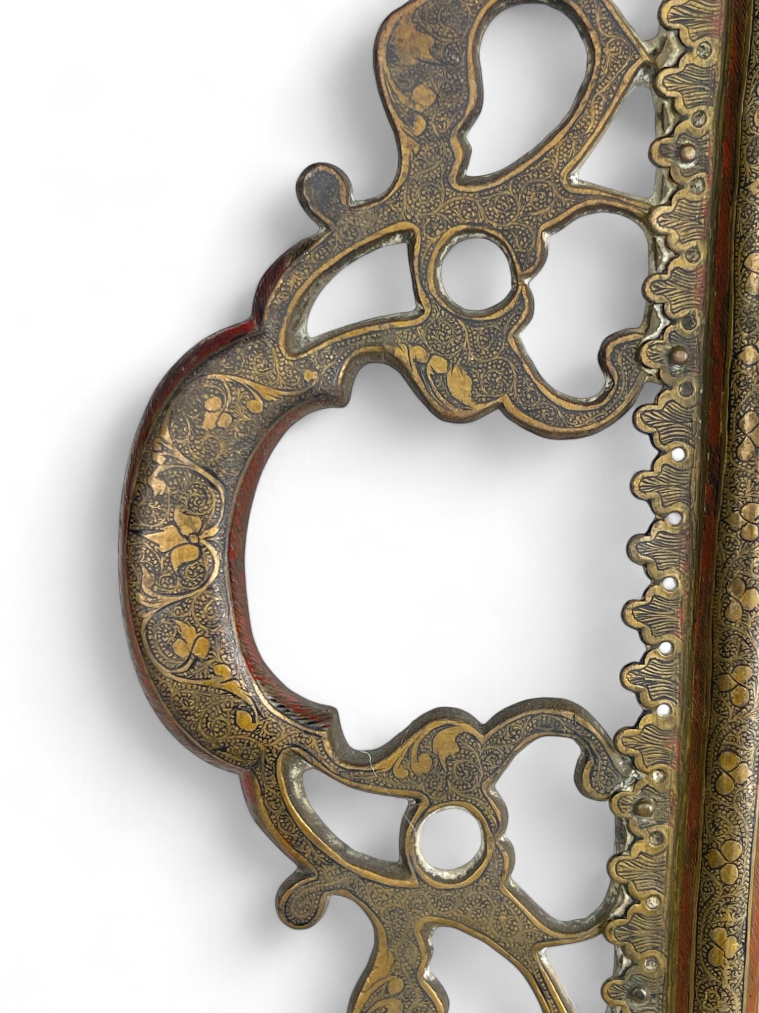 A Middle Eastern Handmade Hand Hammered Cold Enameled Tray - 10