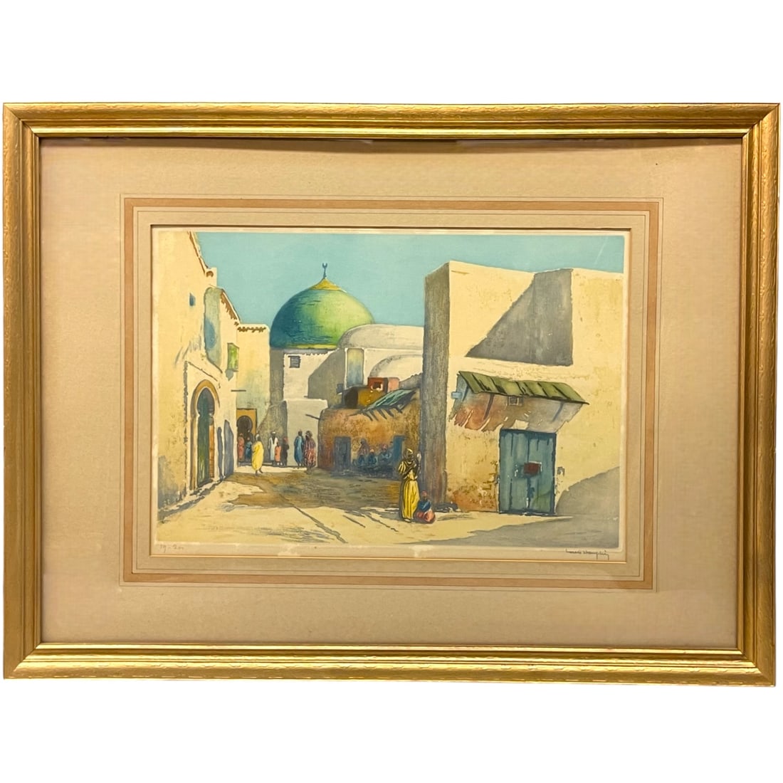 An Orientalist Watercolor Accent Lithograph Signed & Numbered: An Orientalist Watercolor Accent Lithograph Signed & Numbered.