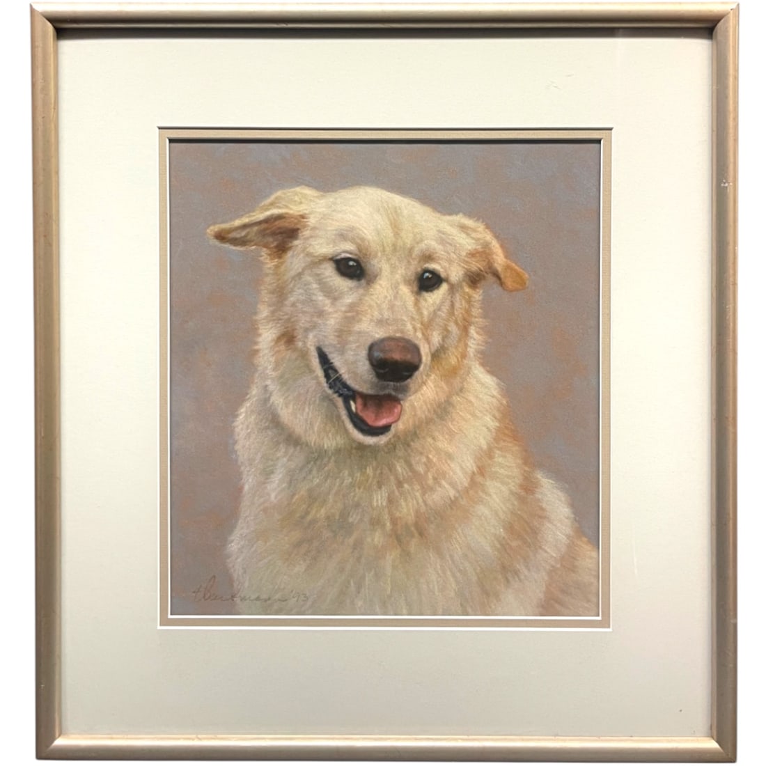 Pastel on Paper of a Labrador: Pastel on Paper of a Labrador. Frame: 18" x 20"
