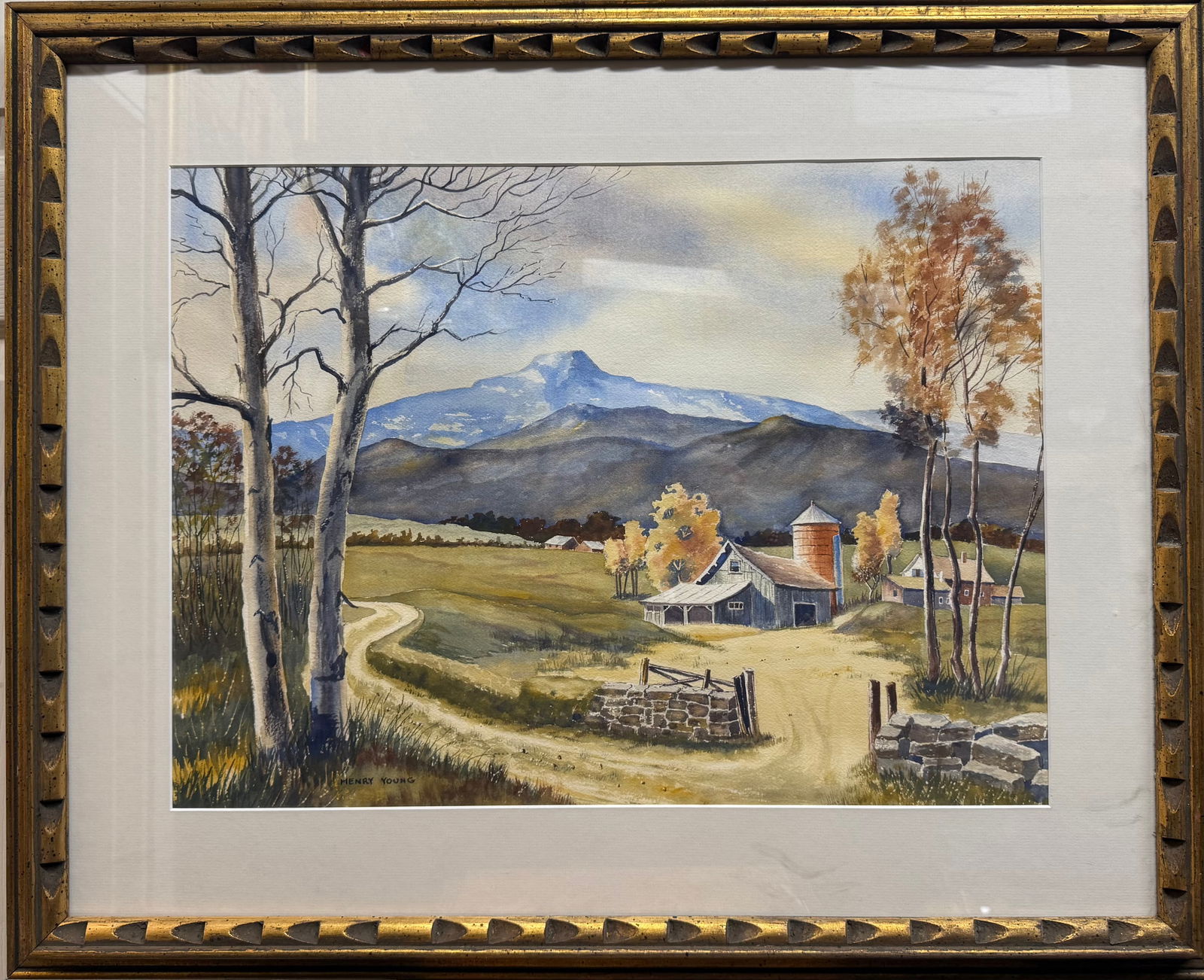 A Watercolor on Paper Painting by Henry Young (American 20th Century): A Watercolor on Paper Painting by Henry Young (American 20th Century). Frame: 32” x 25”