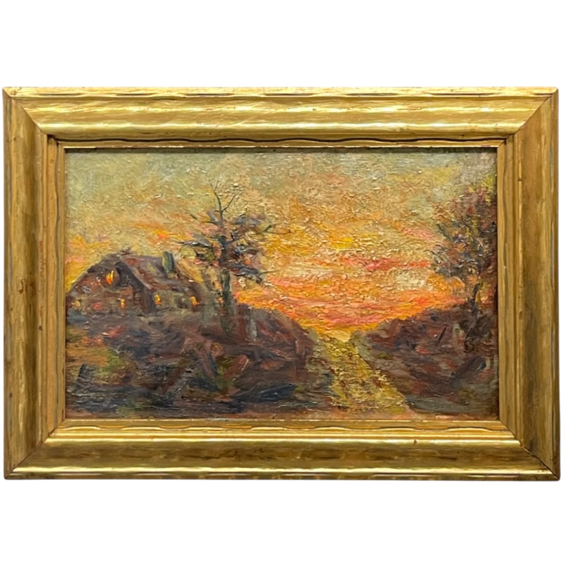 An Impressionist Oil on Board Landscape Painting, France Circa 1990s: An Impressionist Oil on Board Landscape Painting, France Circa 1990s.