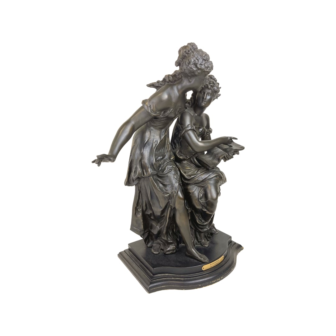 Patinated Bronze Group Mounted Wooden Base (1 of 3)