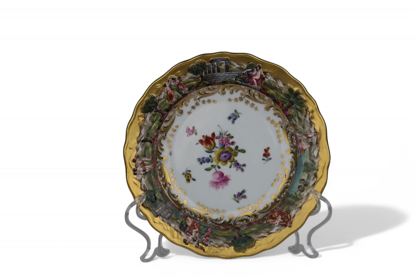 A Dresden Hand Painted Porcelain Decorative Cabinet Plate (1 of 5)