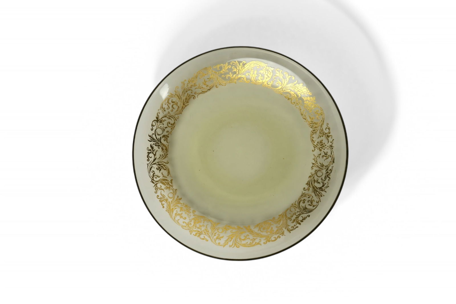 Set of Seven Gilded Glass Serving Plates: Set of Seven Gilded Glass Serving Plates- 8"