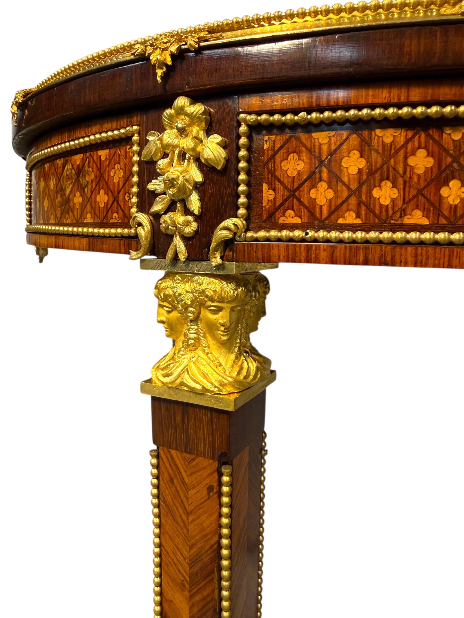 An Exceptional Ormolu & Porcelain mounted table by Maison Millet - 5