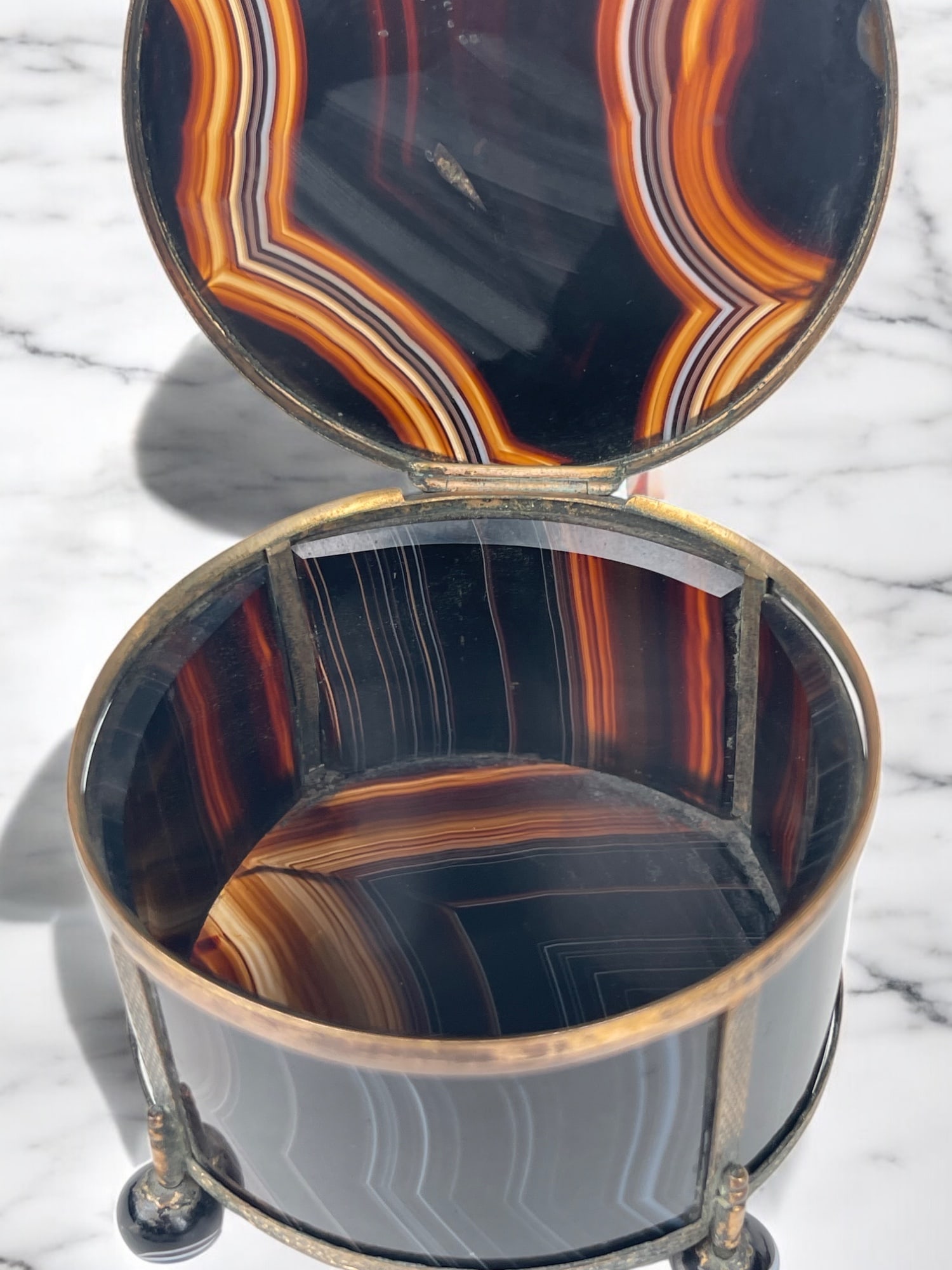 19th Century Ormolu Mounted Agate Jewelry Box - 3