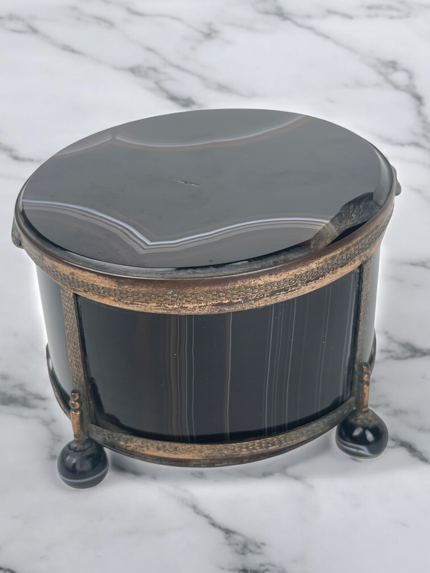 19th Century Ormolu Mounted Agate Jewelry Box - 5