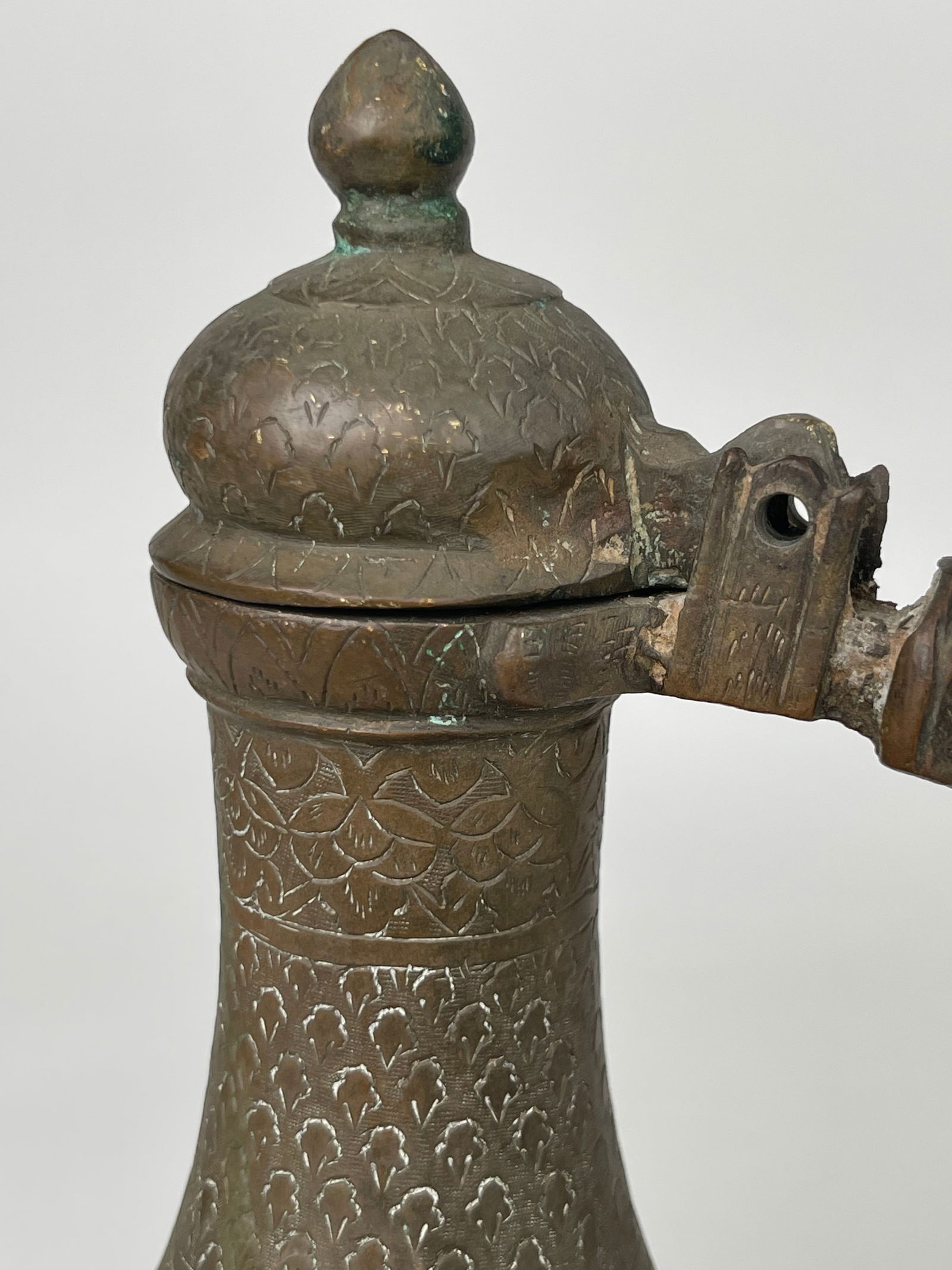 A Persian Hand Engraved Brass Pitcher - 5
