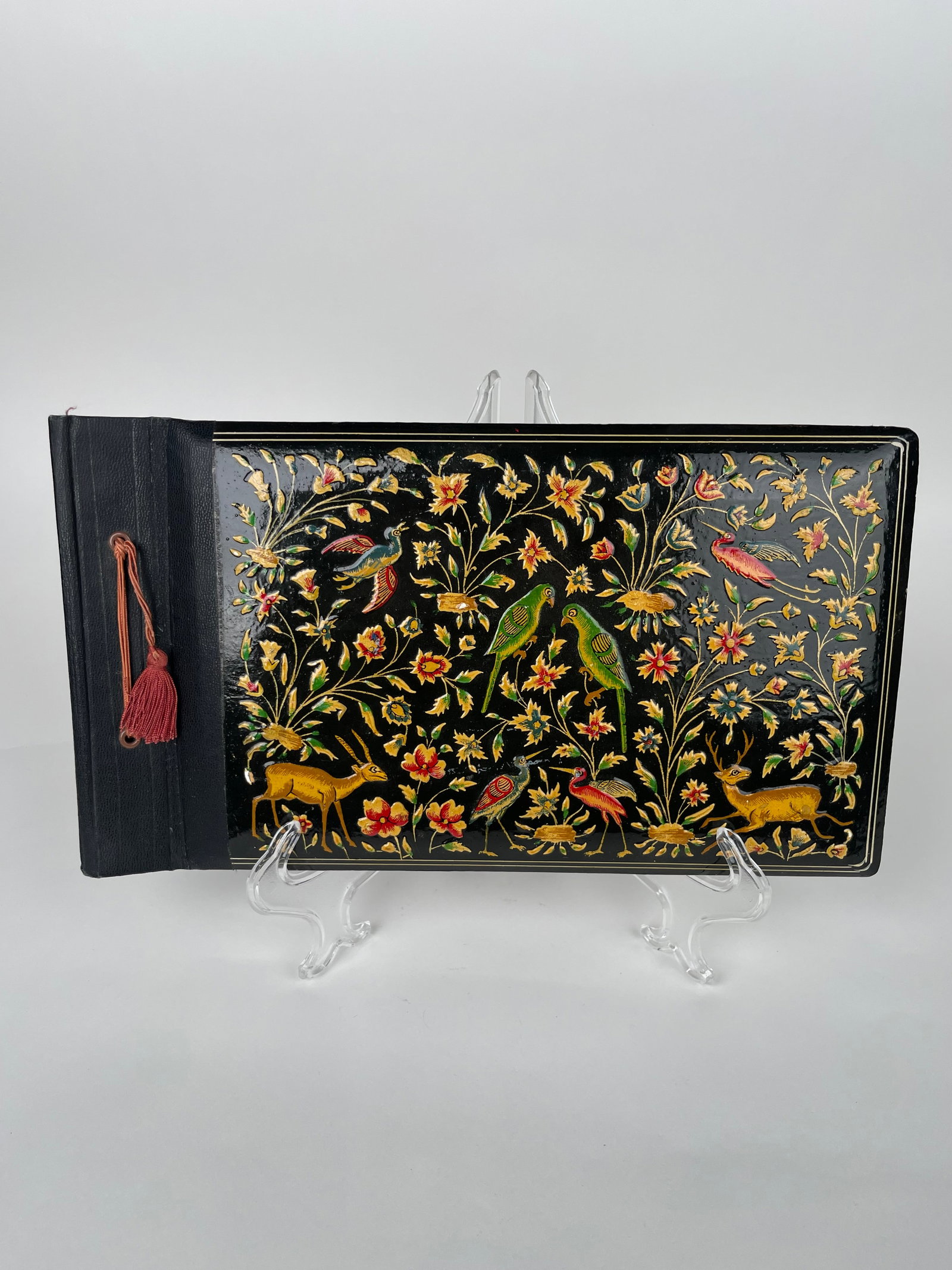 A Persian Hand Painted Polychromed Photo Album: A Persian Hand Painted Polychromed Photo Album. 15”X8”