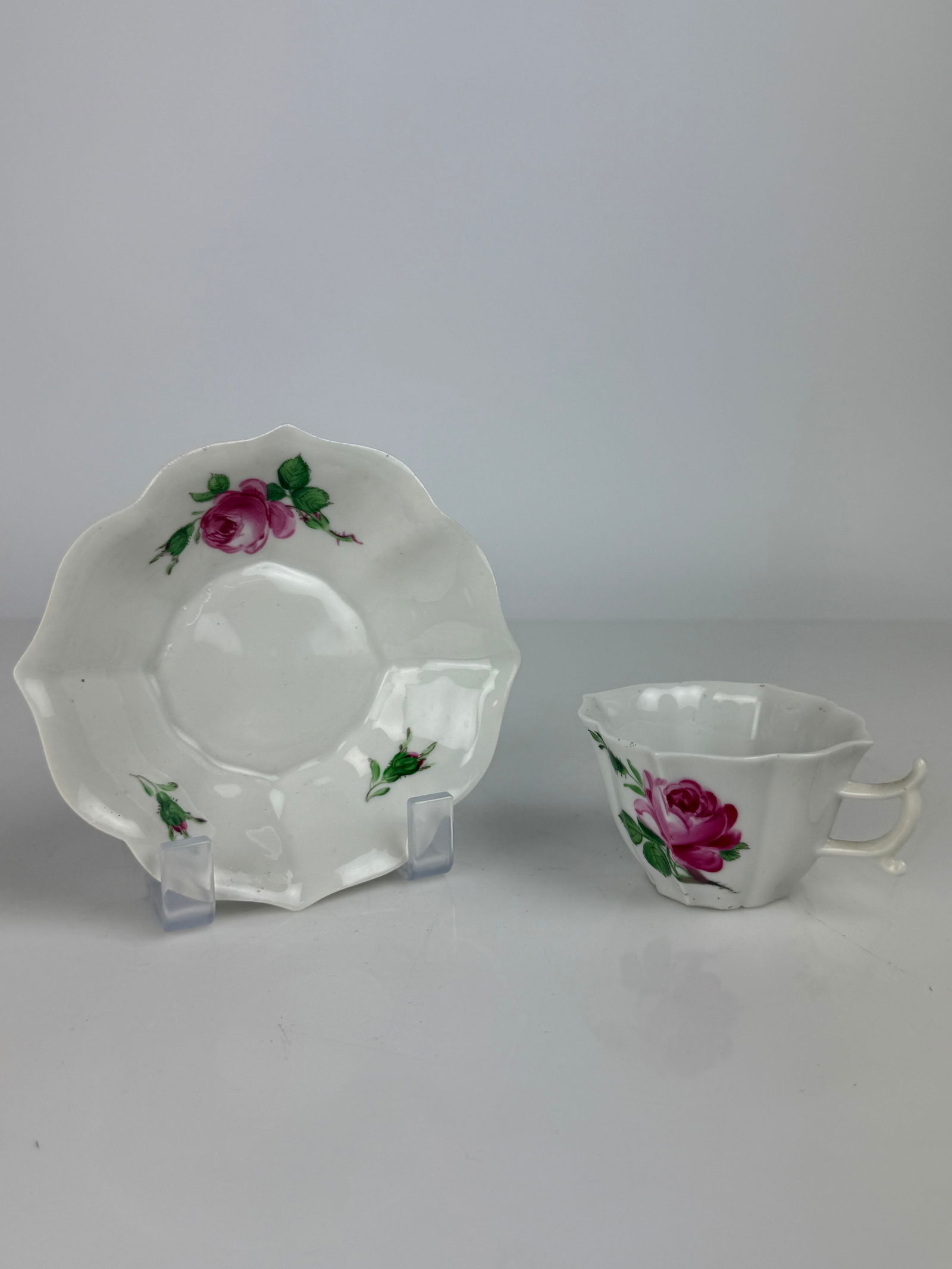 19th Century Meissen Porcelain Hand Painted cup & Saucer.: 19th Century Meissen Porcelain Hand Painted cup & Saucer. 5”X2”