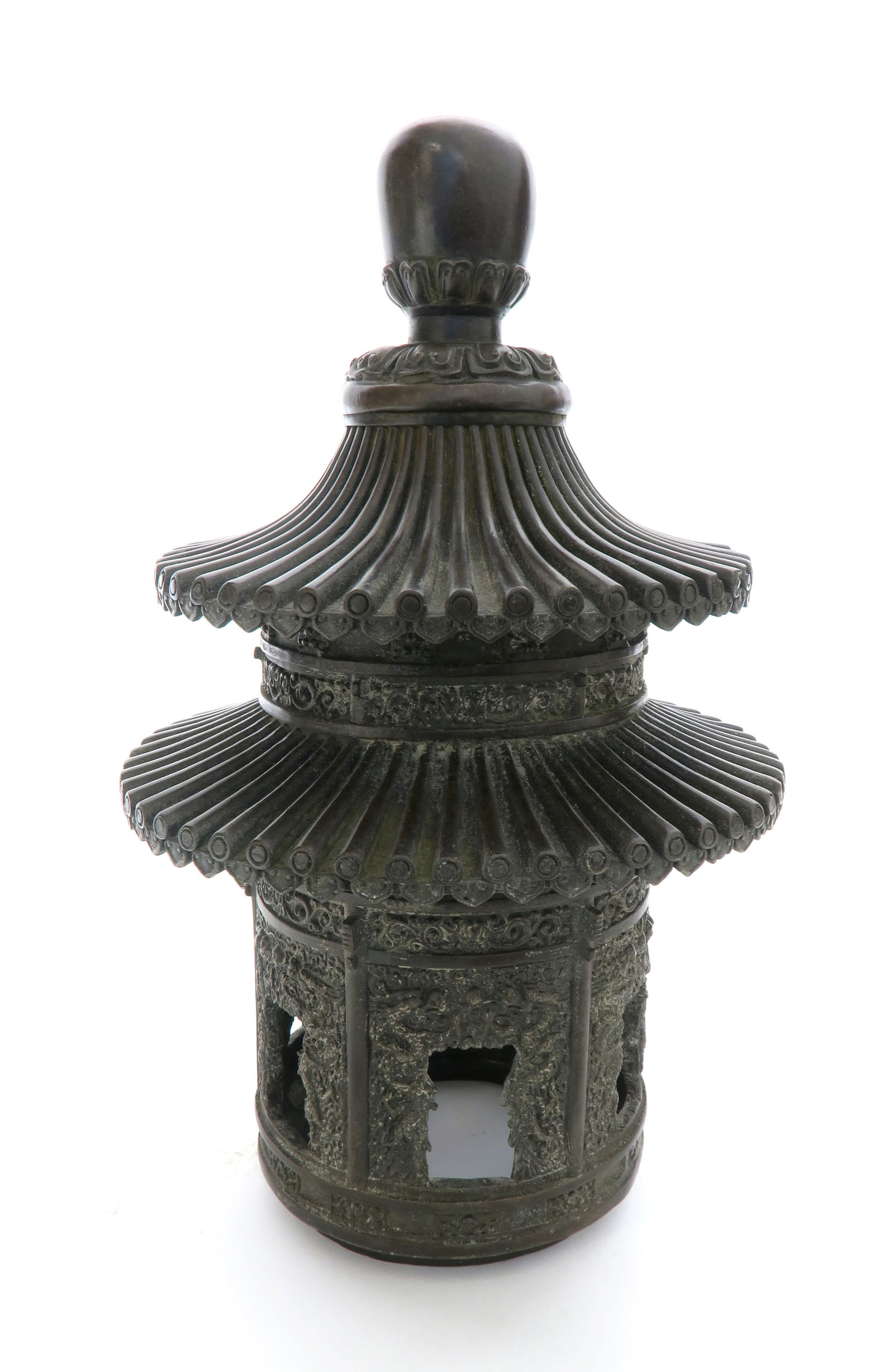 CHINESE BRONZE LIDDED CENSER, SIGNED - 2