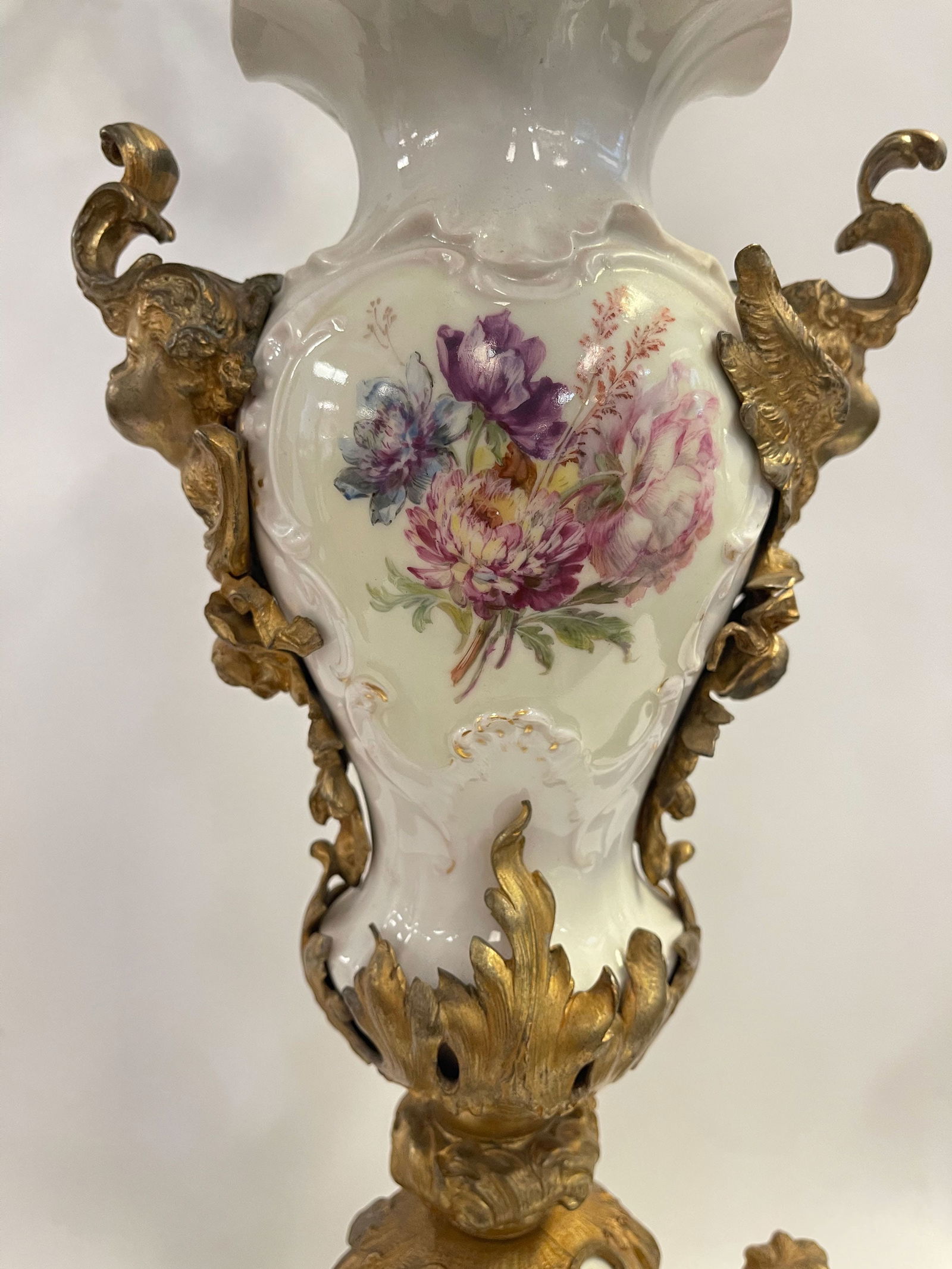 19th C. Ormolu Mounted Berlin KPM Porcelain Clock Set - 4