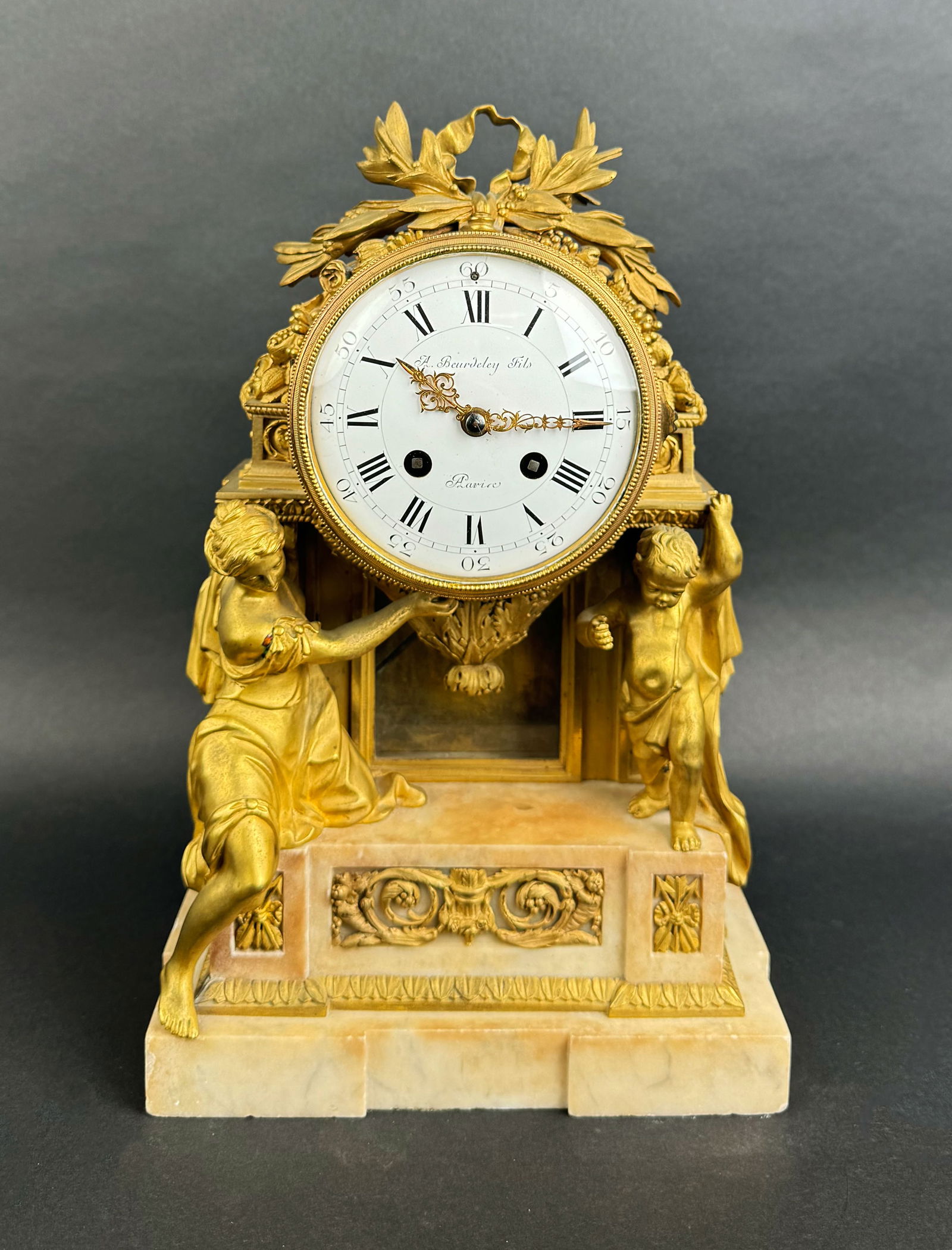 19th Century French Gilt Bronze Mounted White Marble Clock By Beurdeley (1 of 8)