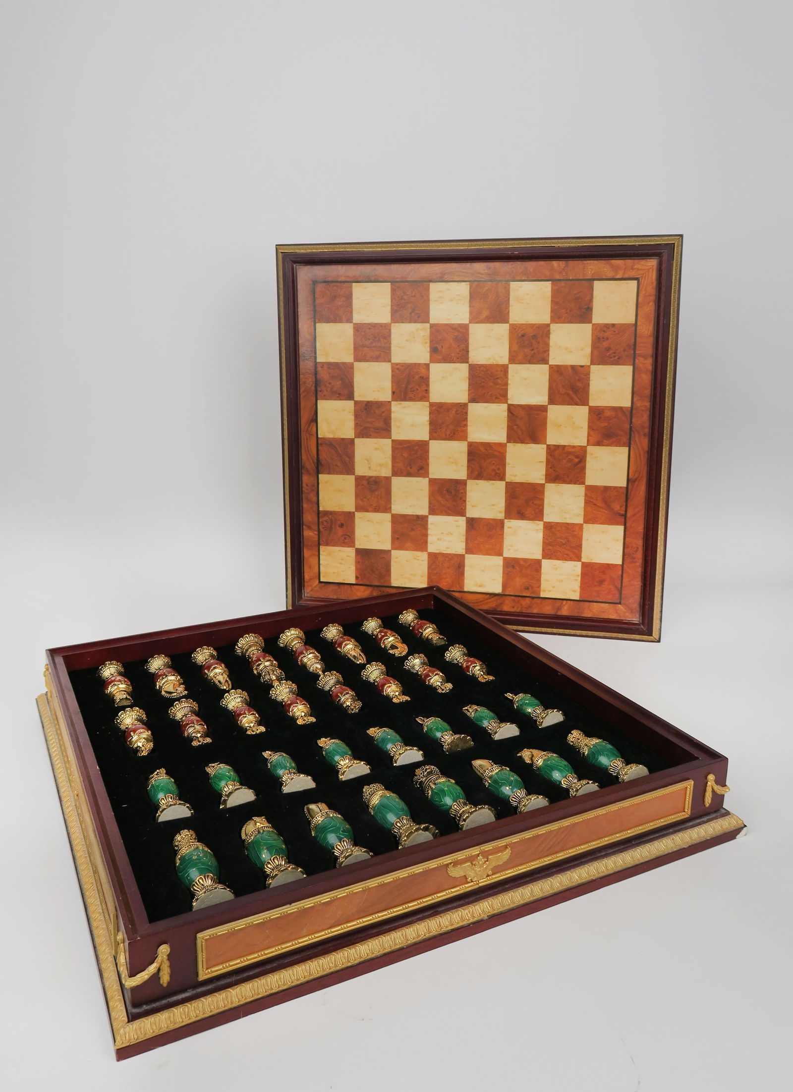 Large House Of Faberge Chess Set: Large House Of Faberge Chess Set. 16-1/2"x16-1/2"x3"
