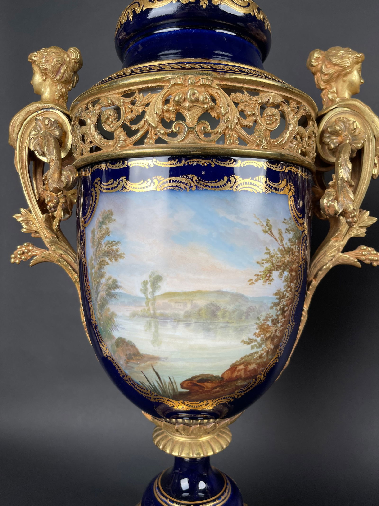 19th Century Pair Of French Ormolu Sevres Porcelain Urns - 12