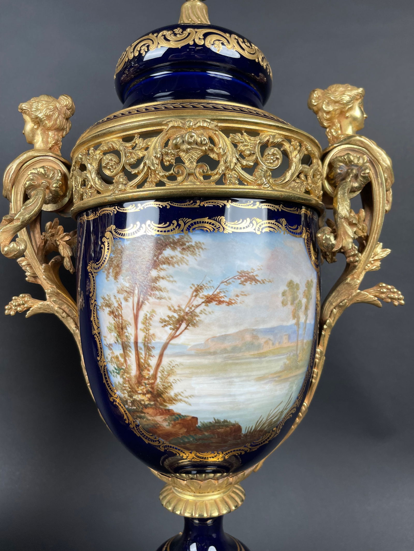 19th Century Pair Of French Ormolu Sevres Porcelain Urns - 13