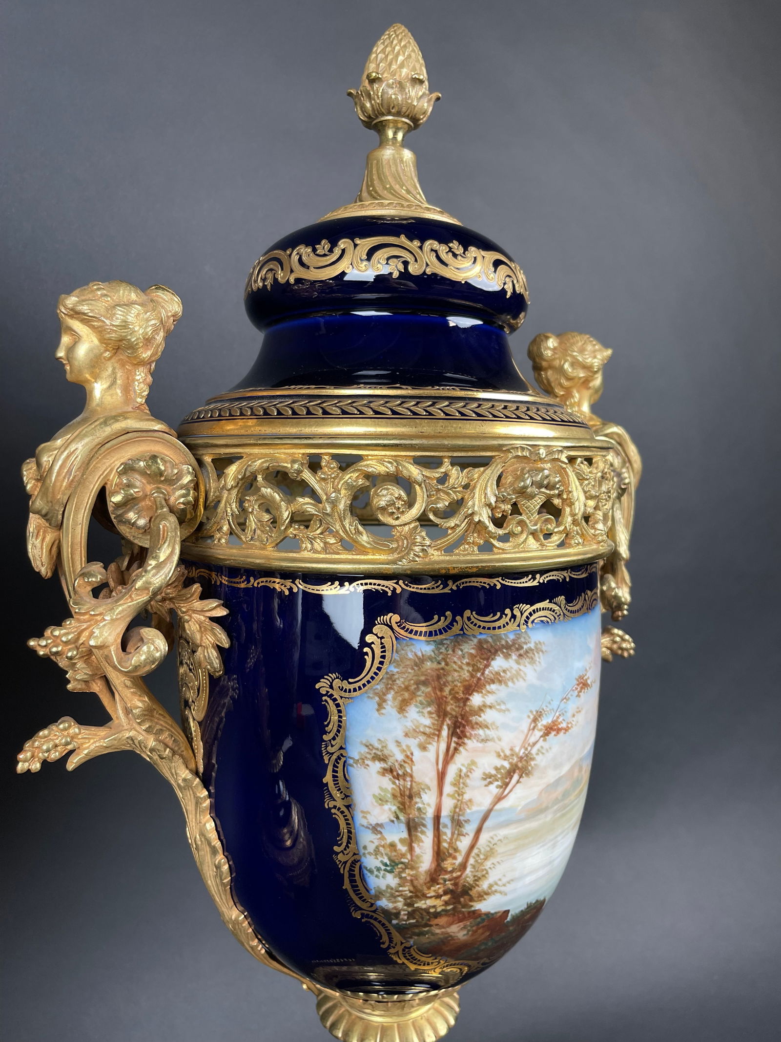19th Century Pair Of French Ormolu Sevres Porcelain Urns - 15